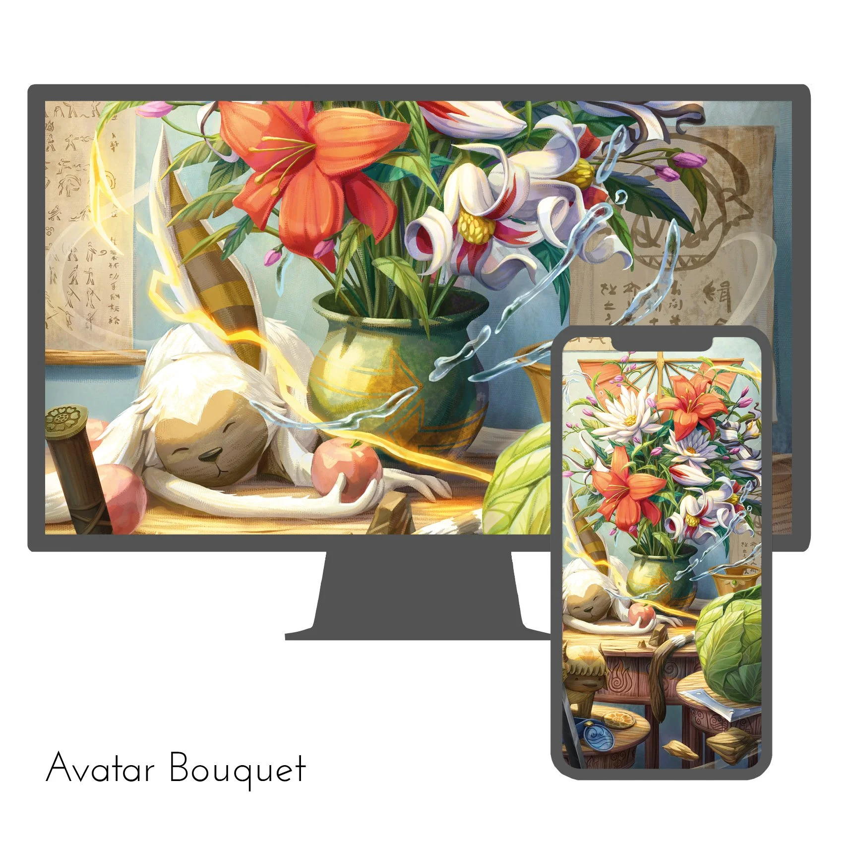 Tiny Spirits - Product Mockup - Wallpaper set Bouquets - Avatar Bouquet.jpg (Copy)