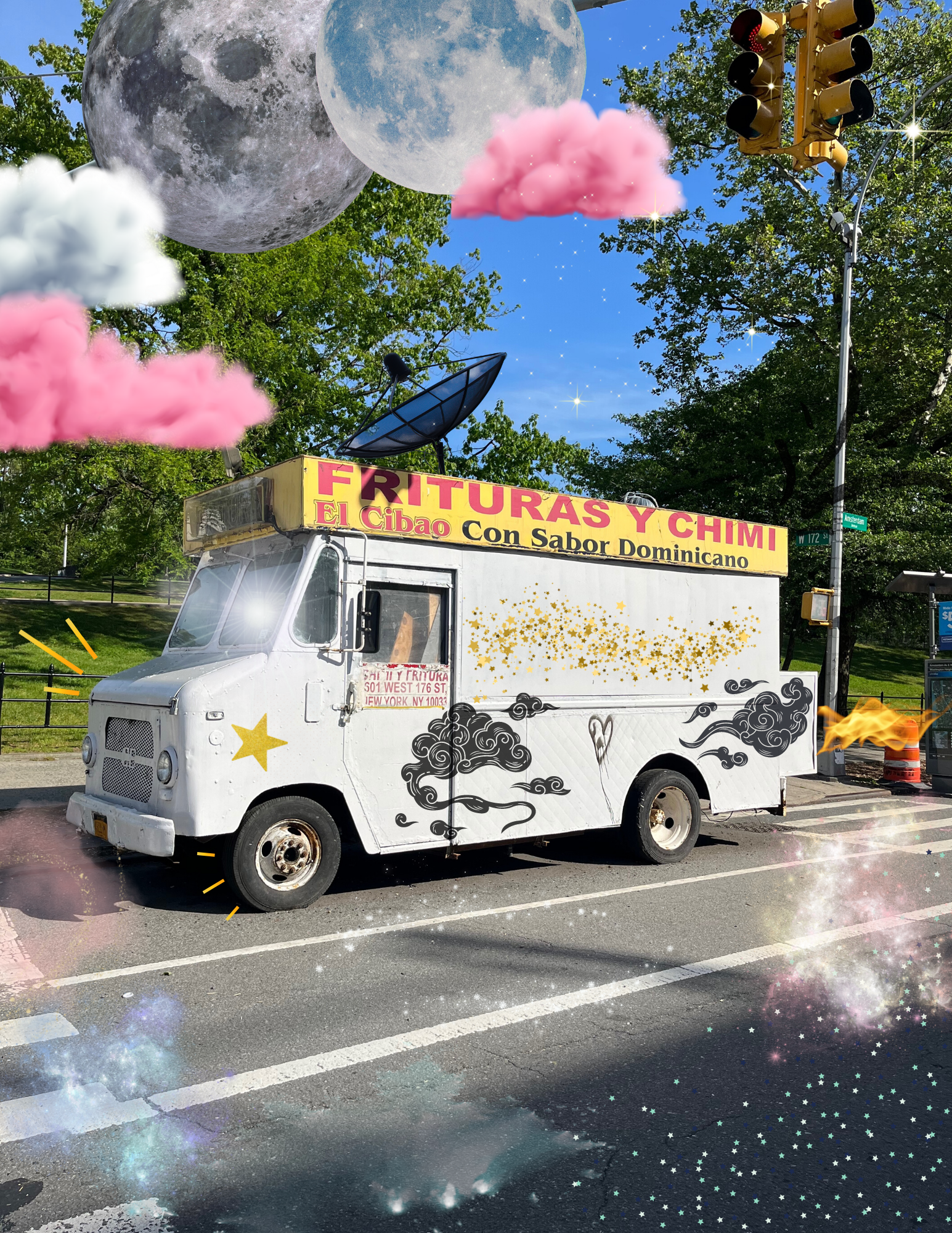 FRITURA PA' LOS COSMOS (2022), Digital collage, 8.5x11 in.