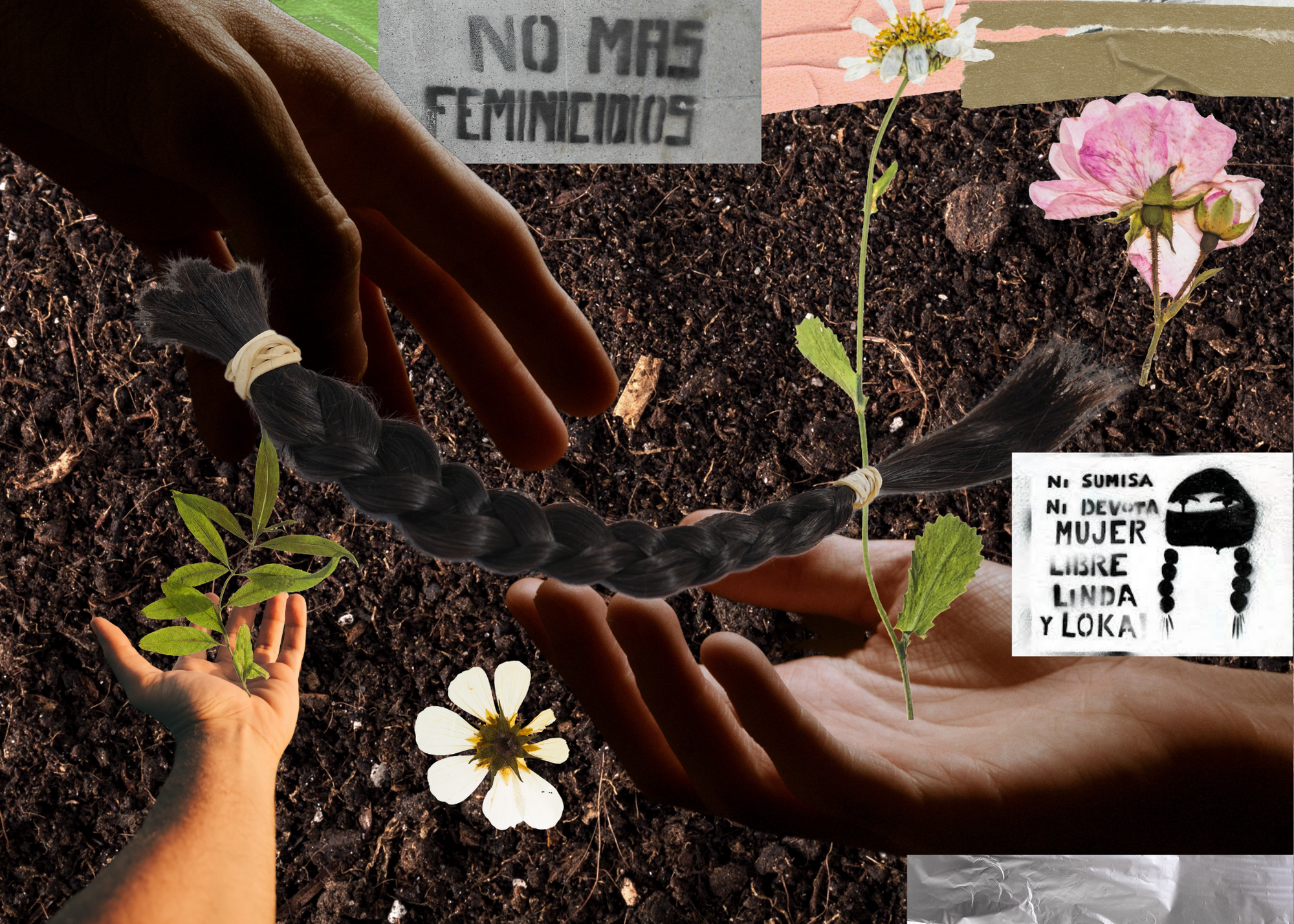 Tierra y Trenza, Sáname, Por Favor (2022), Digital collage, 7x5 in.