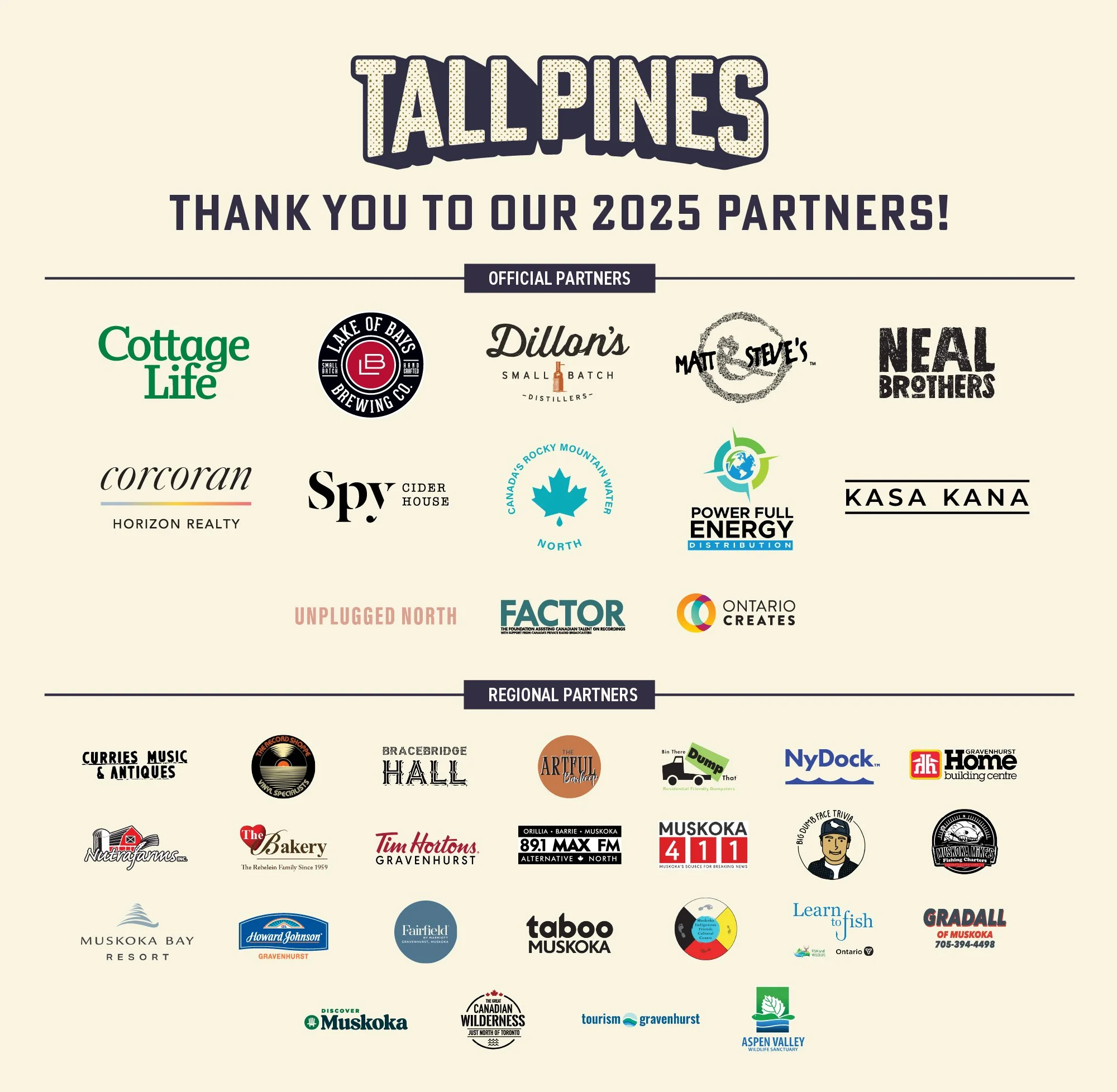 A tall thank you to all our 2025 partners who make this festival possible!