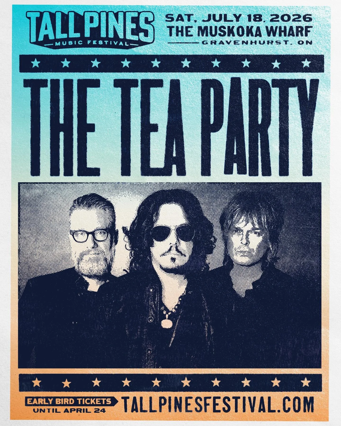 Tall Pines returns July 17&ndash;18! @theteapartyband will join us in Muskoka on Sat, July 18, 2026! Many more bands to be announced! Get your Early Bird tickets now to get the lowest possible price on a weekend pass! Visit www.tallpinesfestival.com 