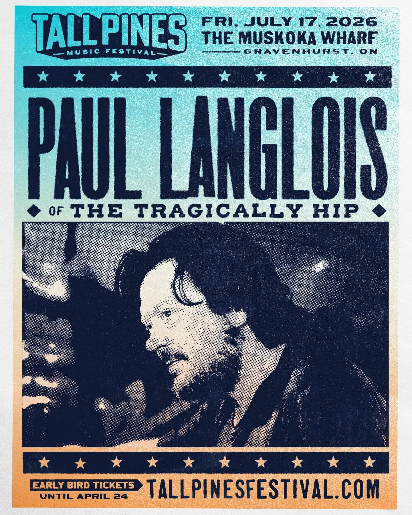 Tall Pines returns July 17&ndash;18! @paullangloismusic will join us in Muskoka on Fri, July 17, 2026 playing songs off his new album, &lsquo;Smooth Rock Falls&rsquo; and even some classic tunes from @thetragicallyhip! 

Many more bands to be announc