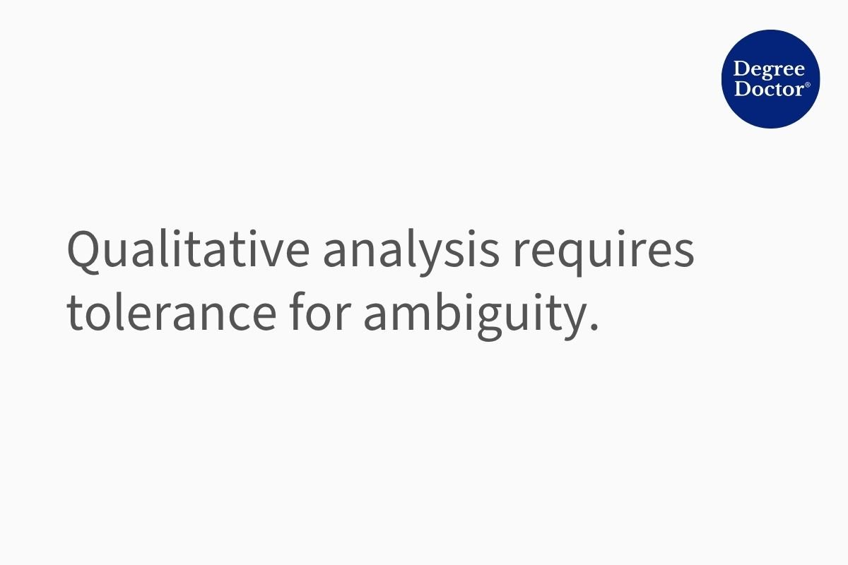Quote about tolerance for ambiguity in qualitative research