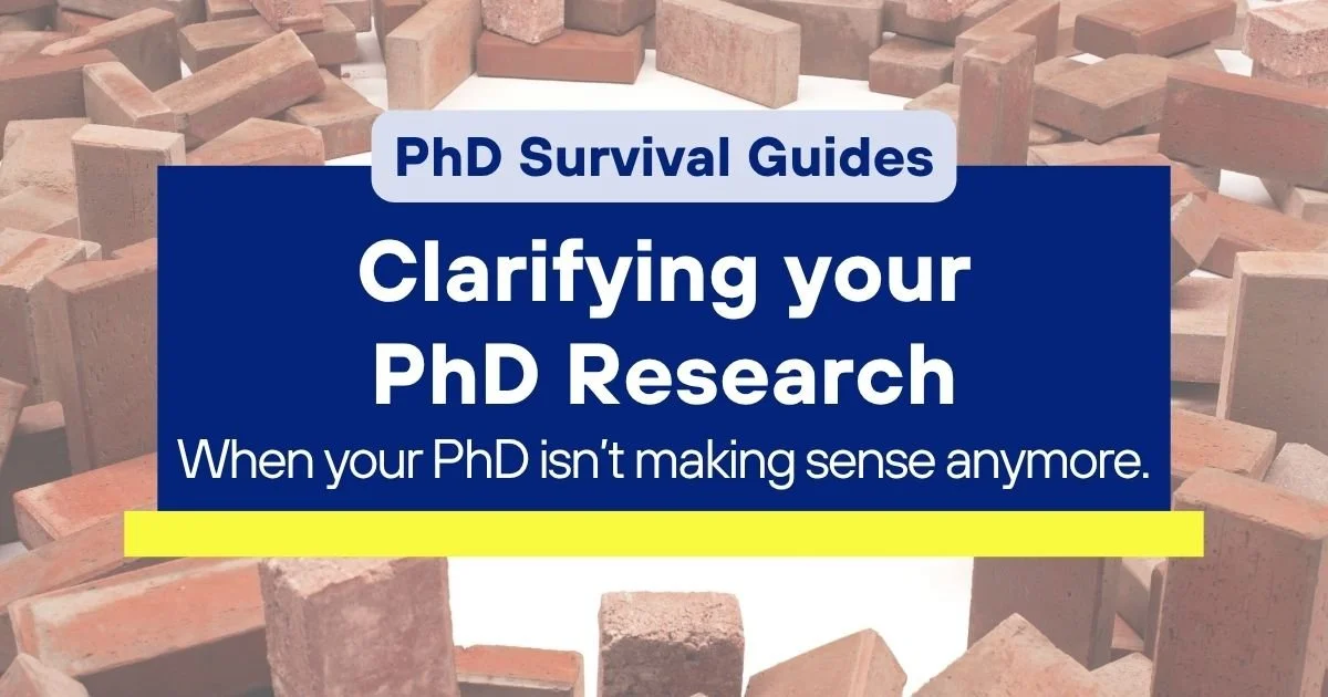 PhD Survival Guide for clarifying your research, covering concepts, theory and research questions.
