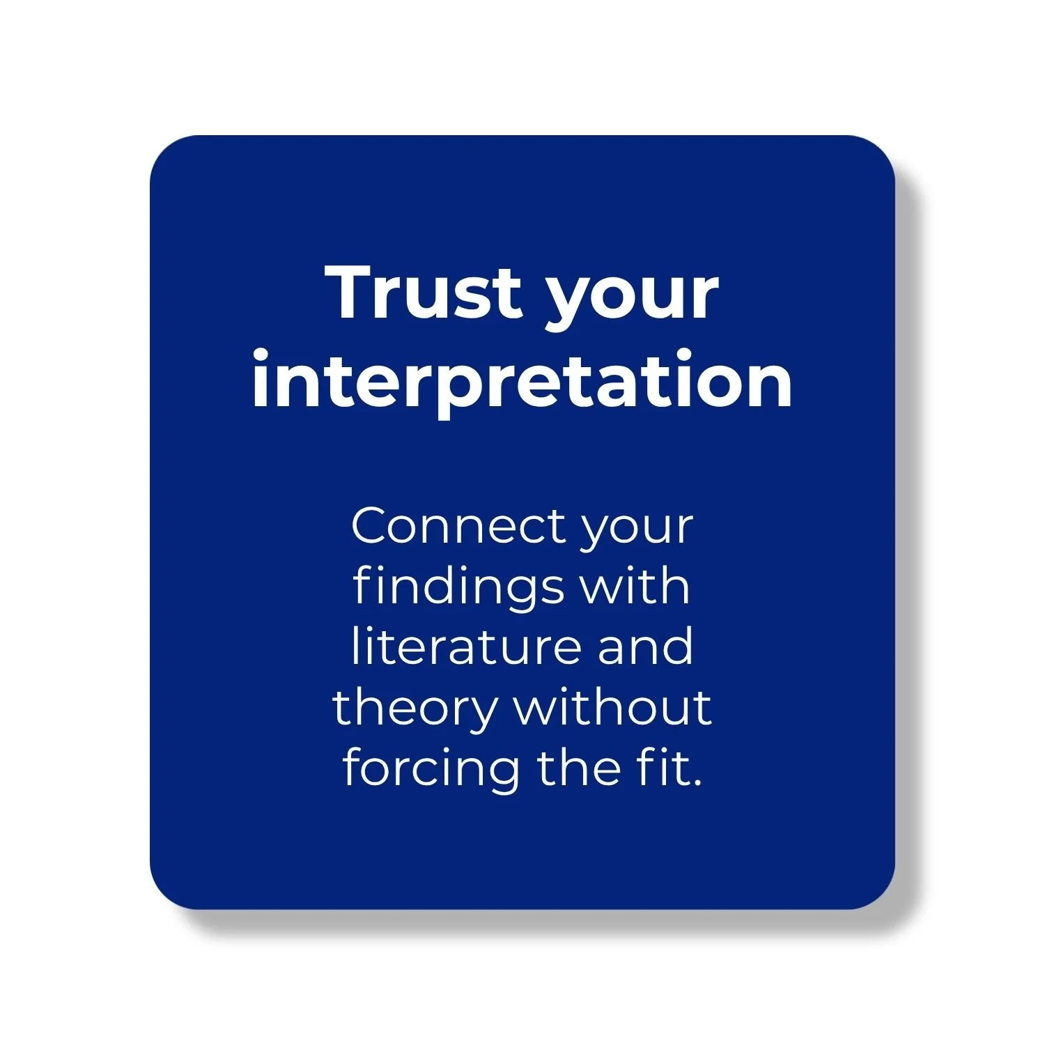 Graphic describing how the Discussion and Writing Up PhD Survival Guide helps qualitative PhD researchers connect findings with literature and theory without forcing the fit.