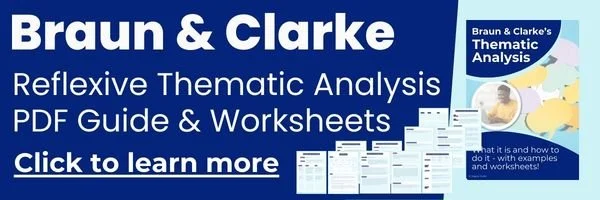 Braun and Clarke Reflexive Thematic Analysis PDF Guide and Worksheets - Product image and preview of worksheets
