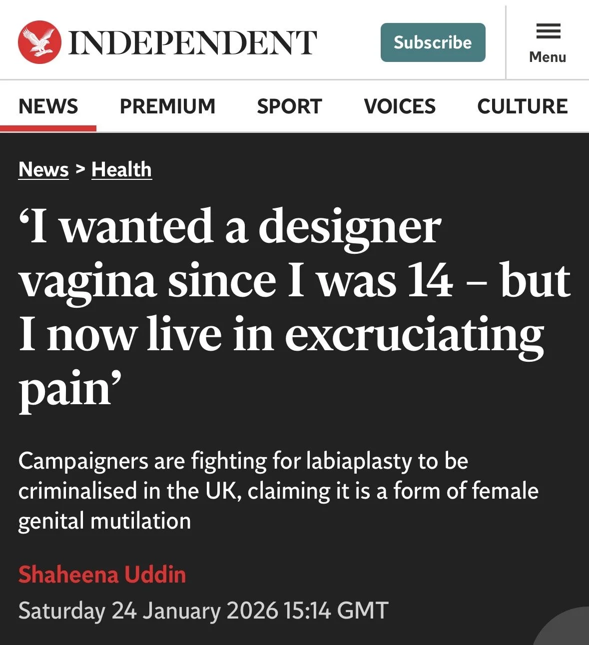 Independent covers medicalised FGM
