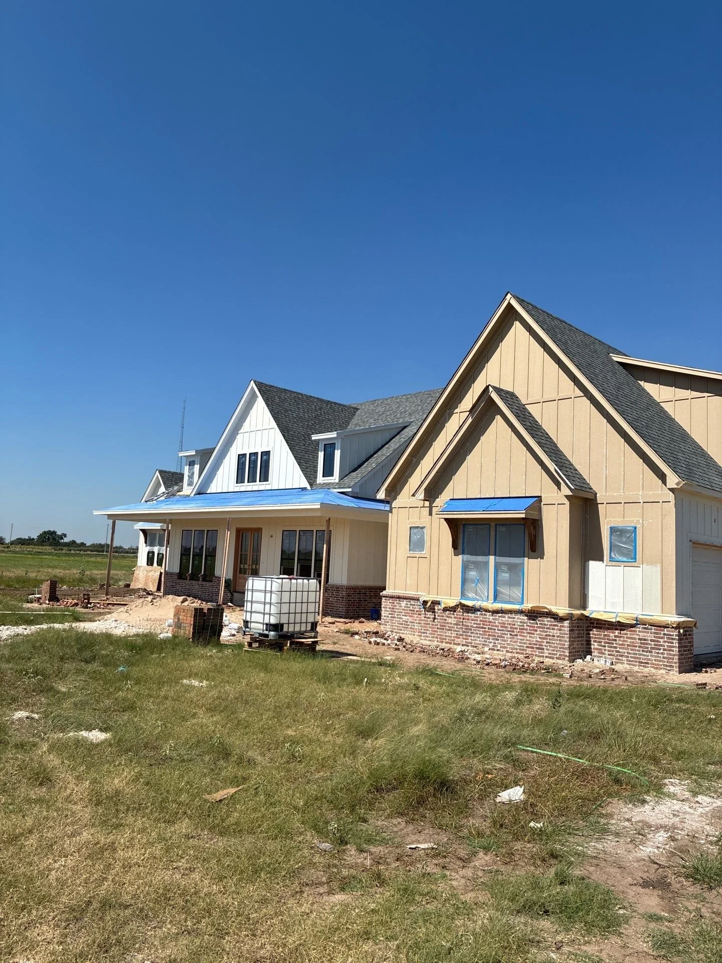We love watching our client's vision and dream home come to life!!
This beautiful custom built home is getting near the finish! Make sure you follow so you don't miss seeing the interior! (You may have seen a sneak peek of the humongous shower we po