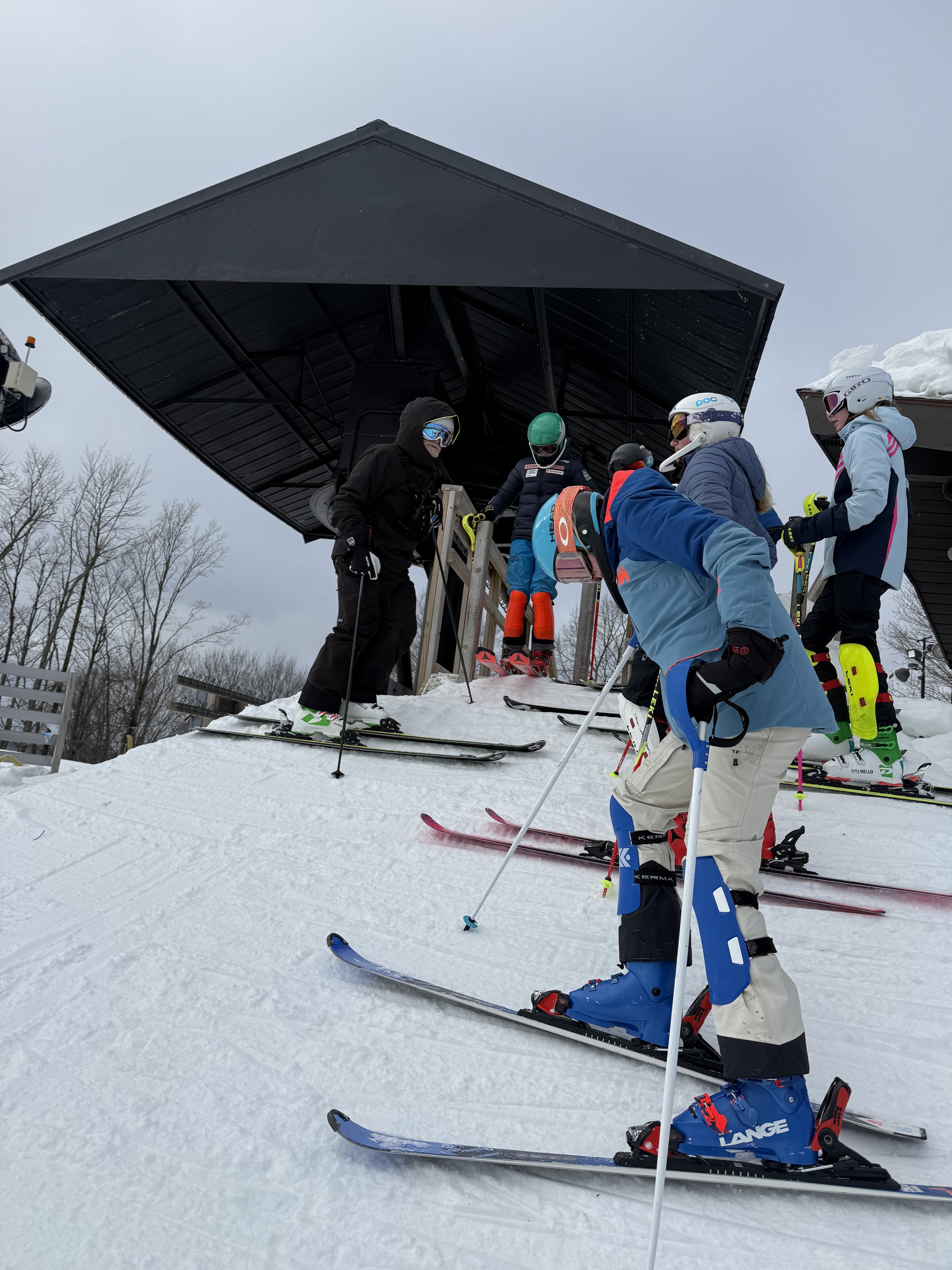 Alpine Race training in a start house