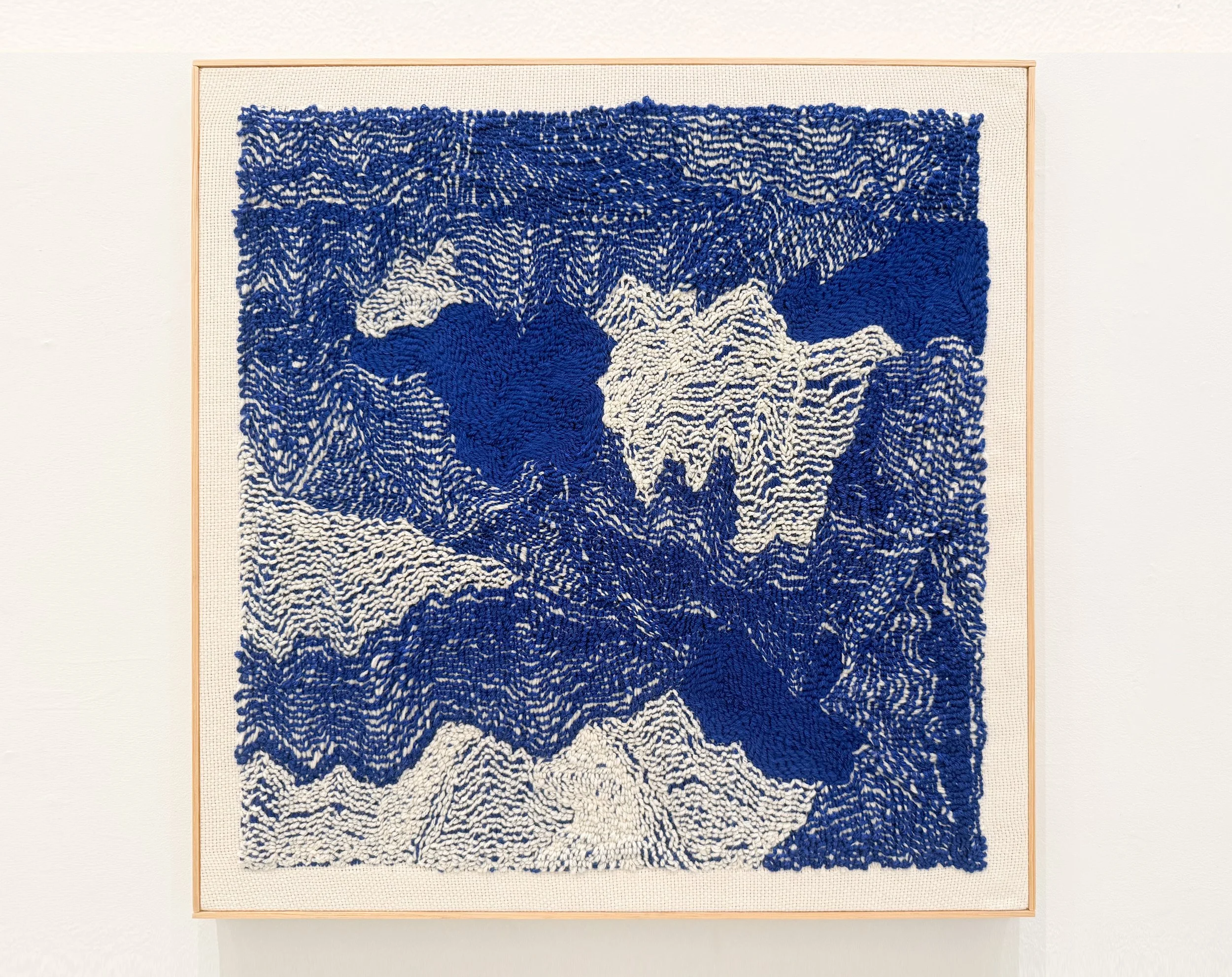 Relief Map Blue No. 1 •
Wool and Acrylic Yarn •
30 x 30" 