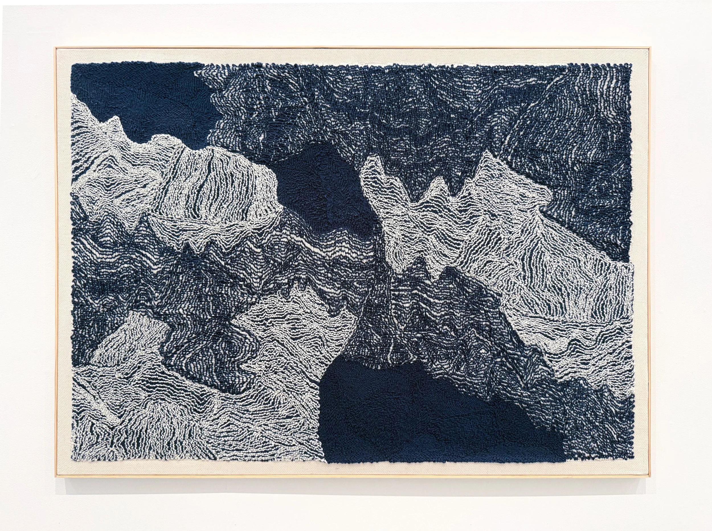 Relief Map Blue No. 3 
• Wool and Acrylic Yarn 
• 60 x 40"