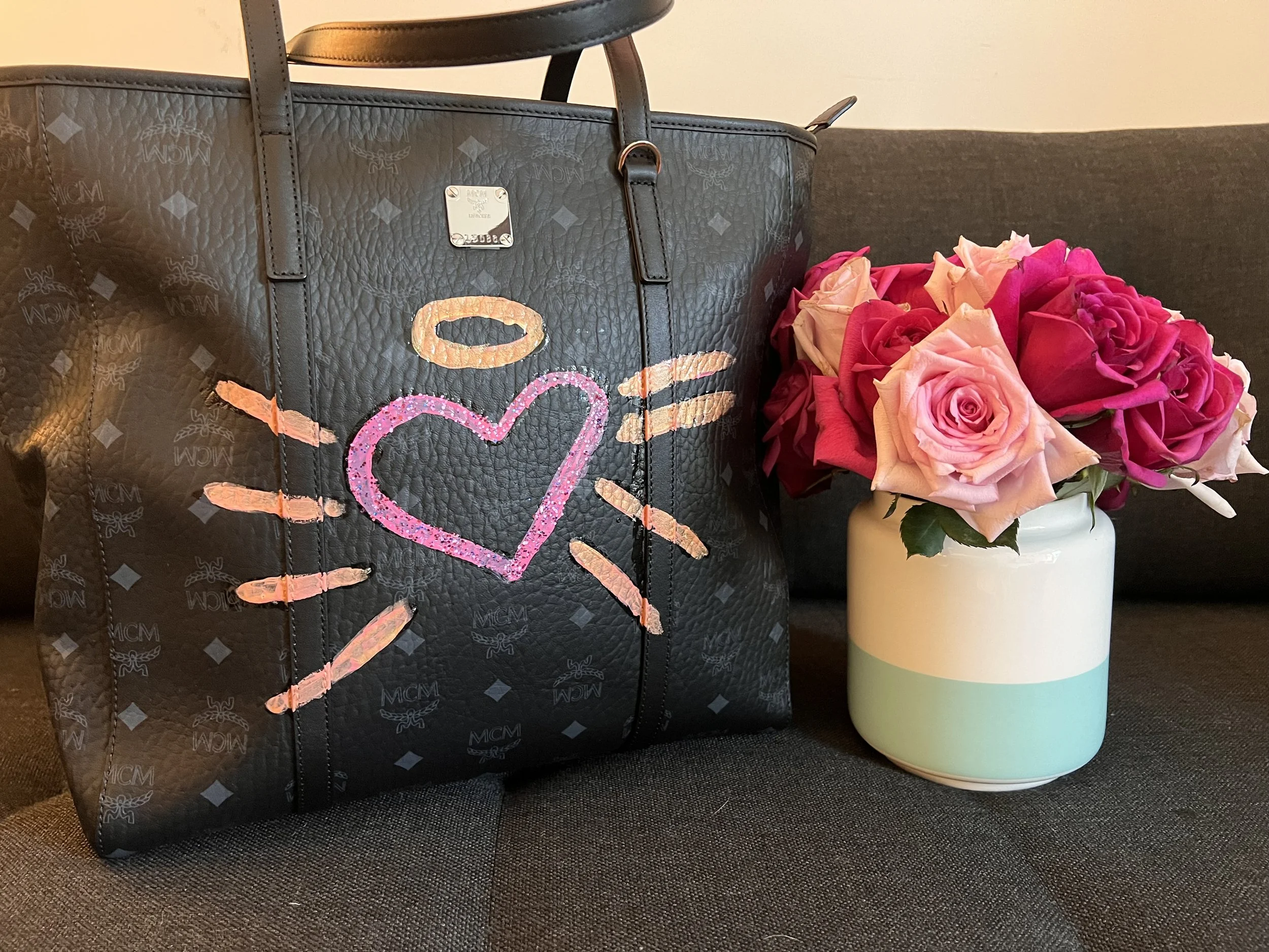 Hand-painting designer MCM Worldwide bag — The Chalk Jungle