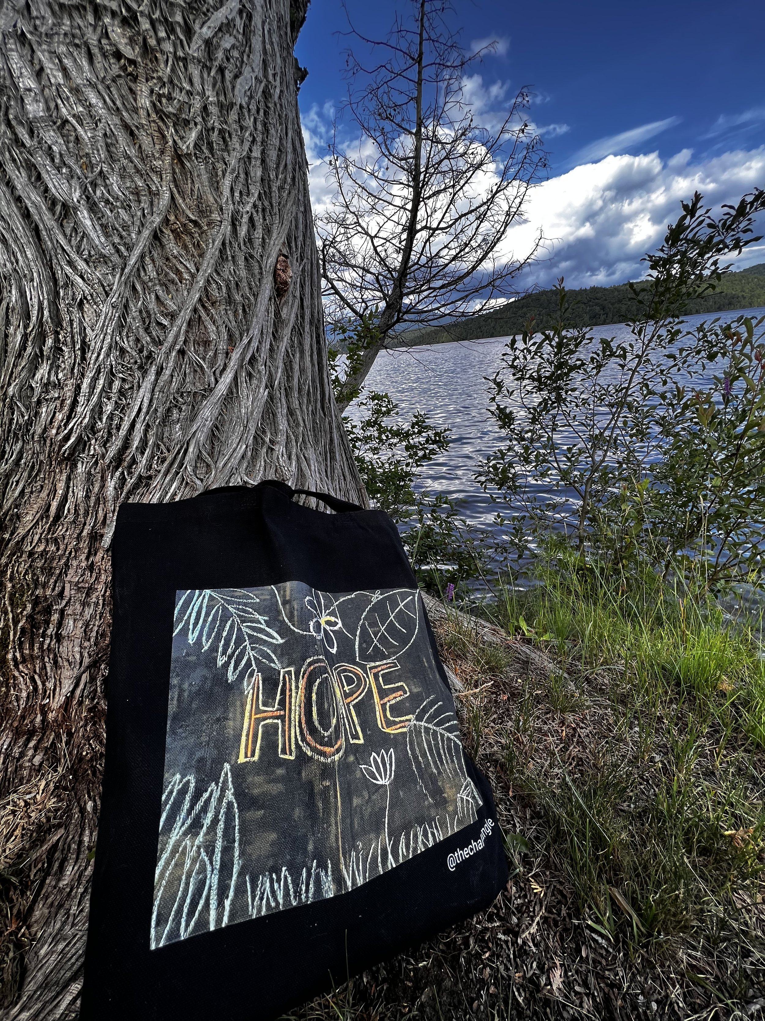 HOPE black canvas tote