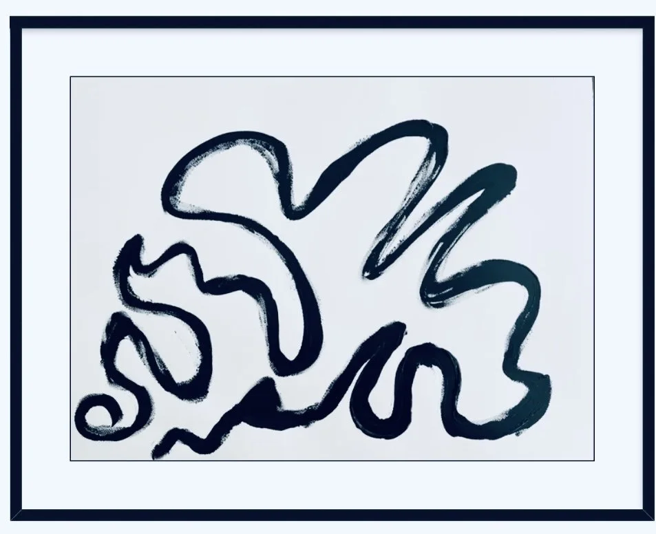 abstract black and white painting