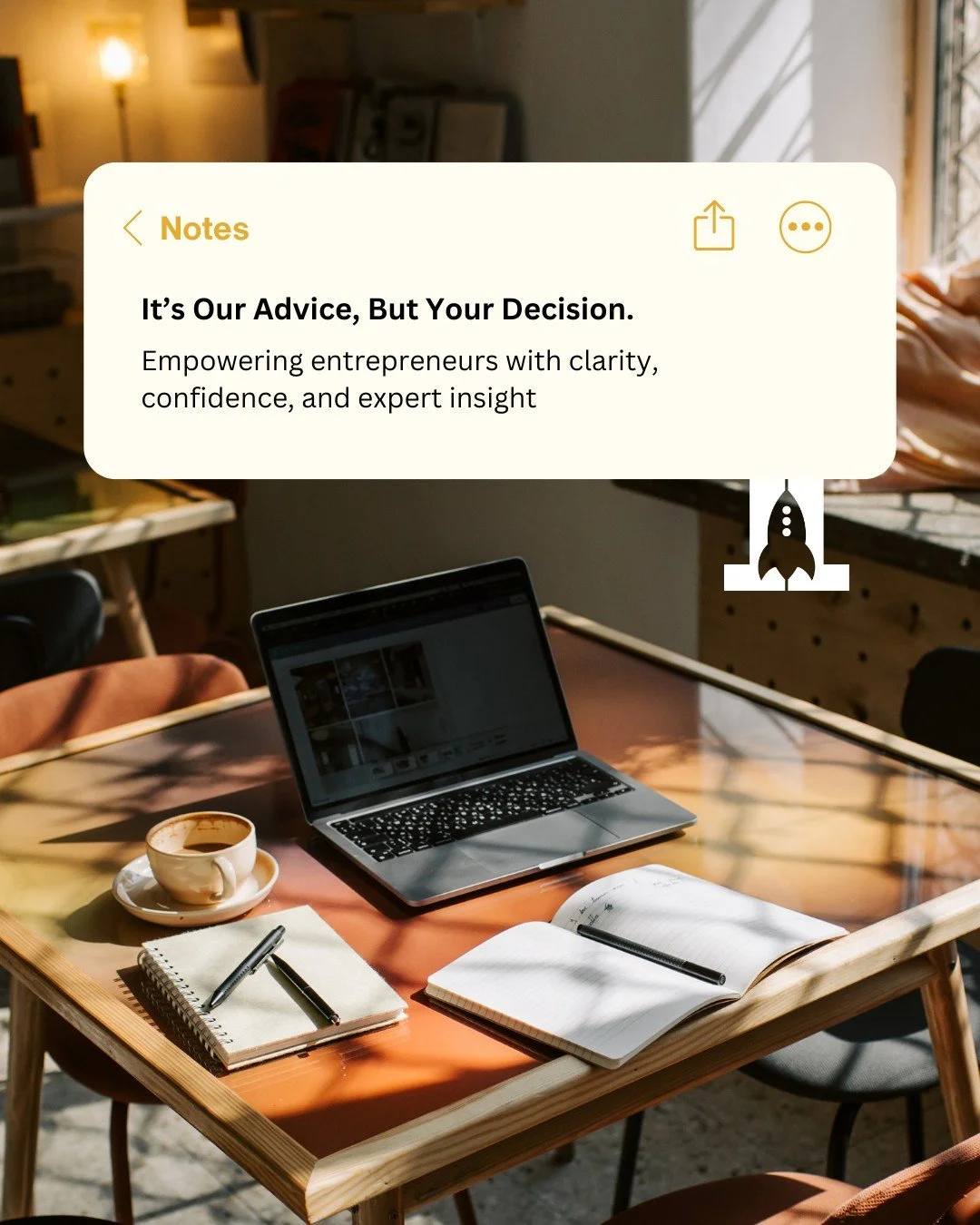 At Launch Lab, we don&rsquo;t tell you what to do, we help you figure out what&rsquo;s right for your business.

Our advisors act as your sounding board, helping you test ideas, validate assumptions, and build a growth plan that feels achievable, ali