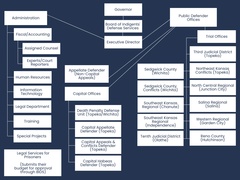 Chart showing BIDS organizational structure