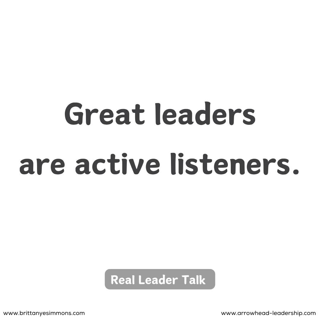Hearing is not listening. Active listening is an act of emotional intelligence and requires the &quot;listener&quot; to not only absorb the words, but also the context, emotions, and behavior of the other person. The listener exercises their understa