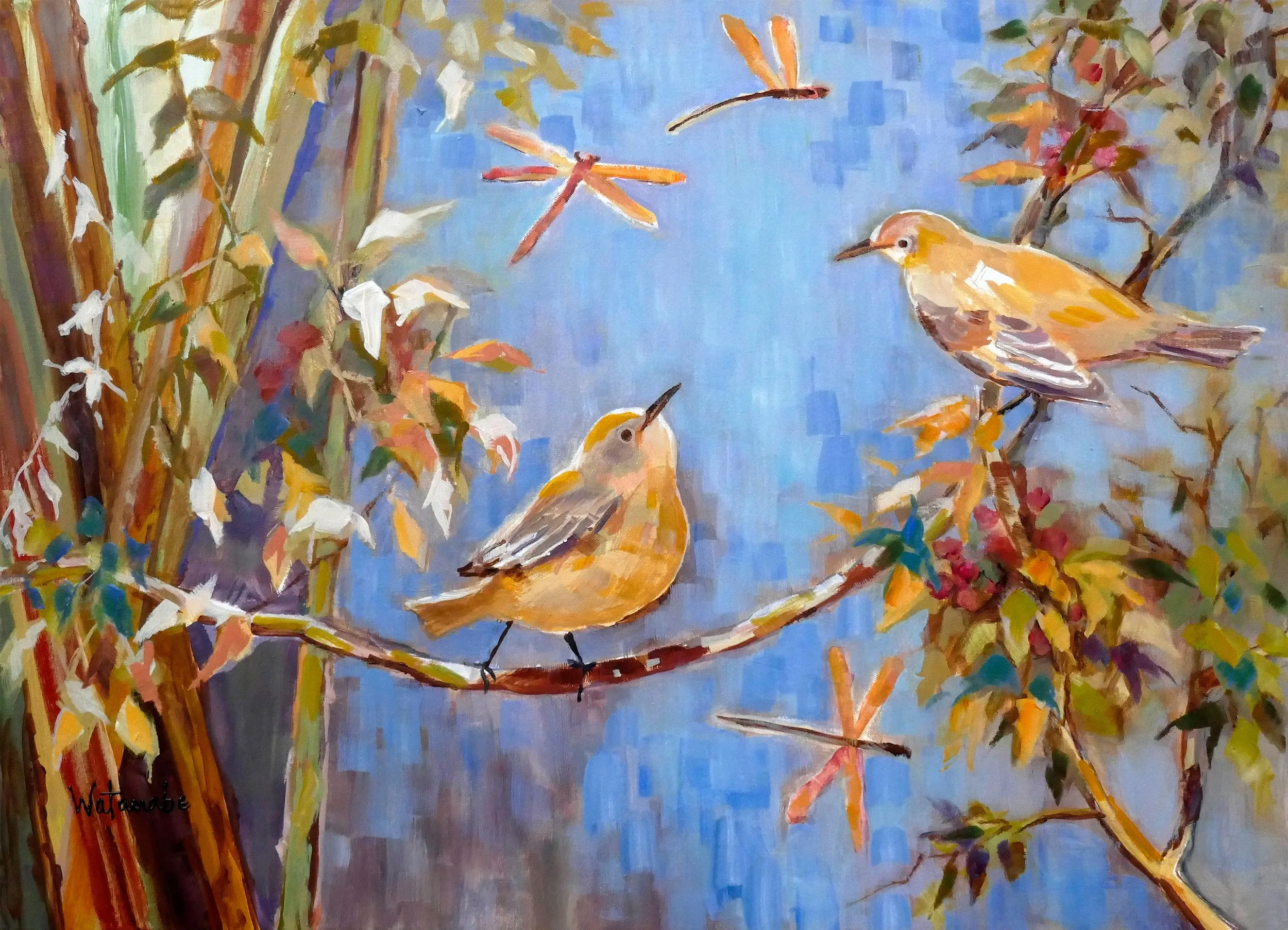 Yellow Warblers Love Placemat - Carole Watanabe