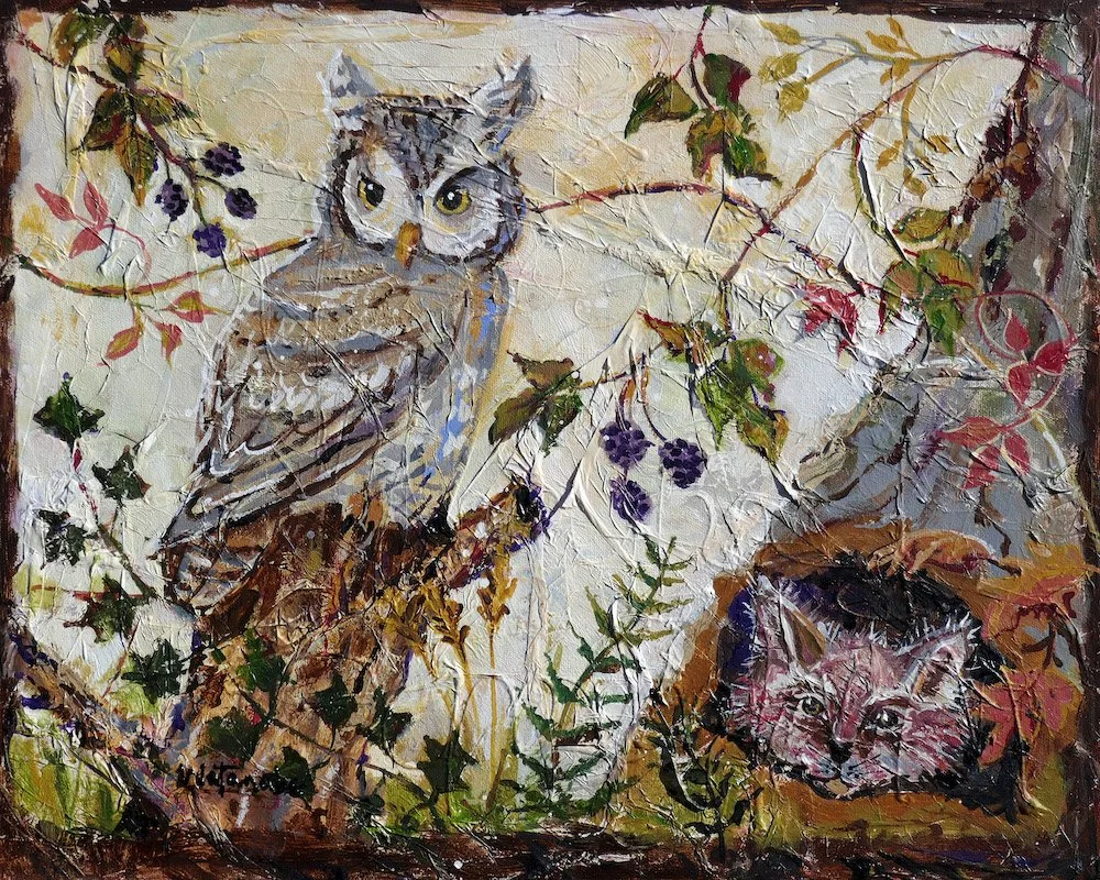 Owl and Sneaky Fox Placemat - Carole Watanabe