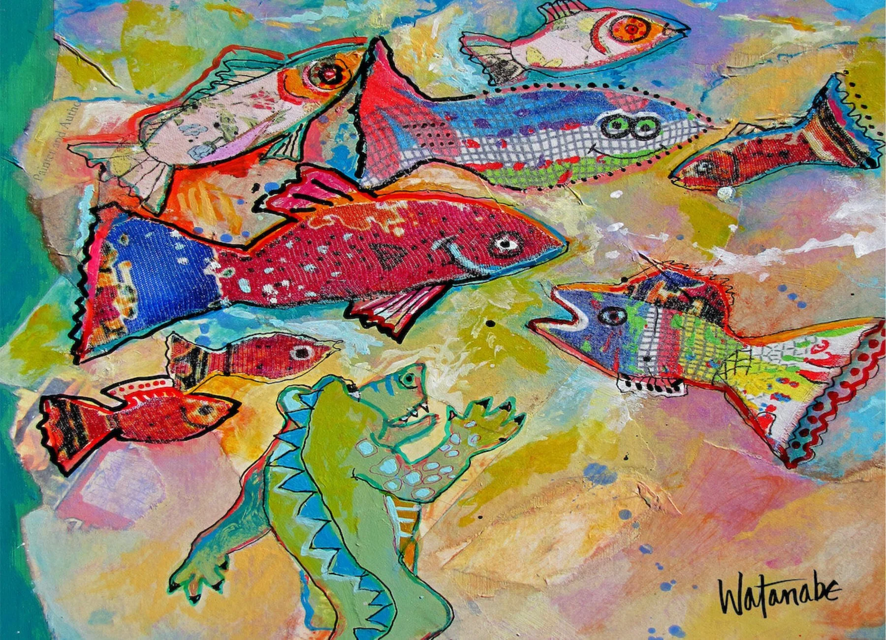 Snappy and the Fish Placemat - Carole Watanabe