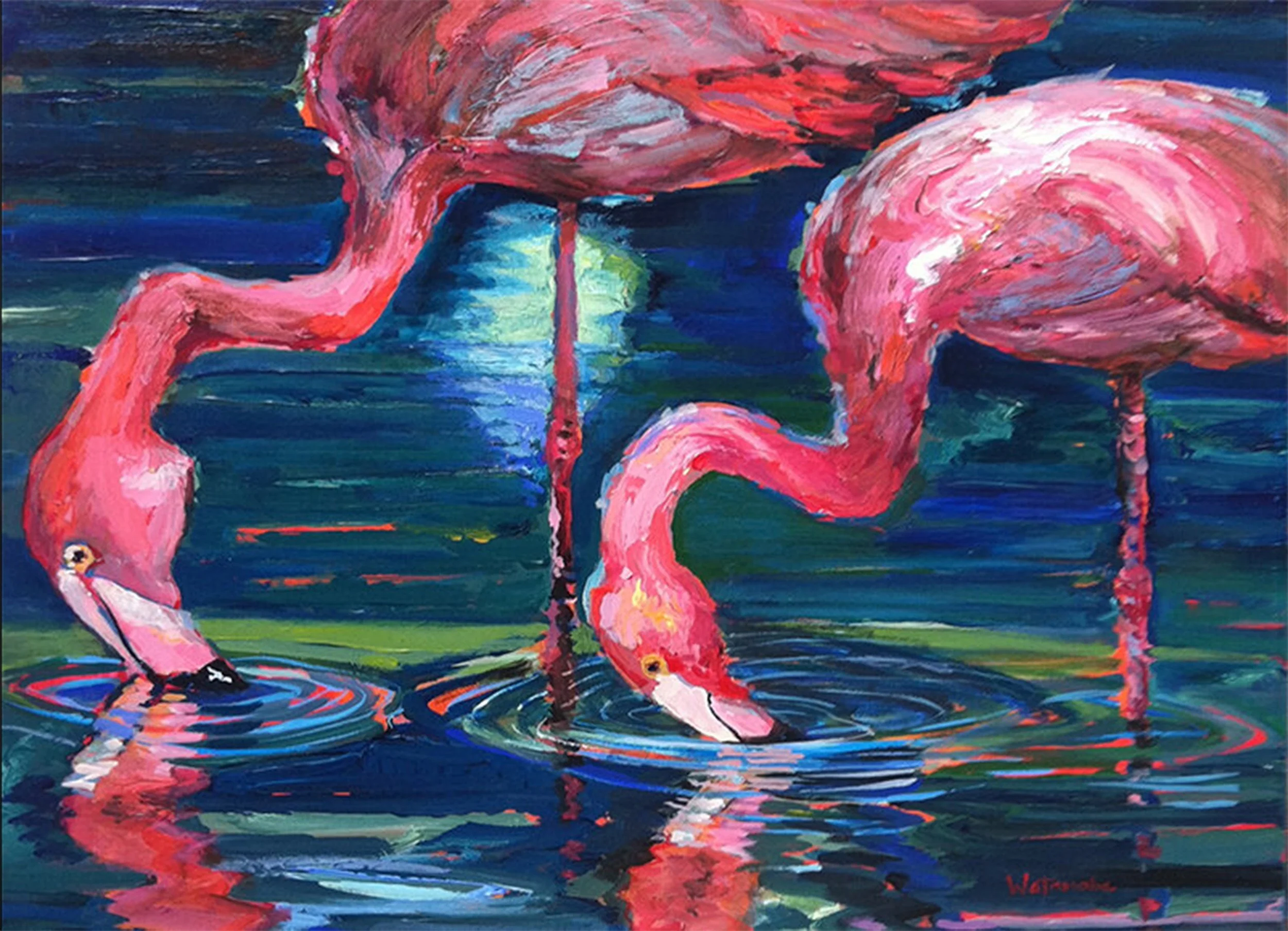Flamingos -  Carole Watanabe