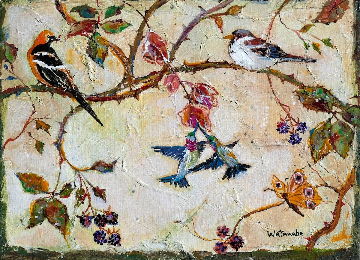 Birds and Berries - Carole Rae Watanabe