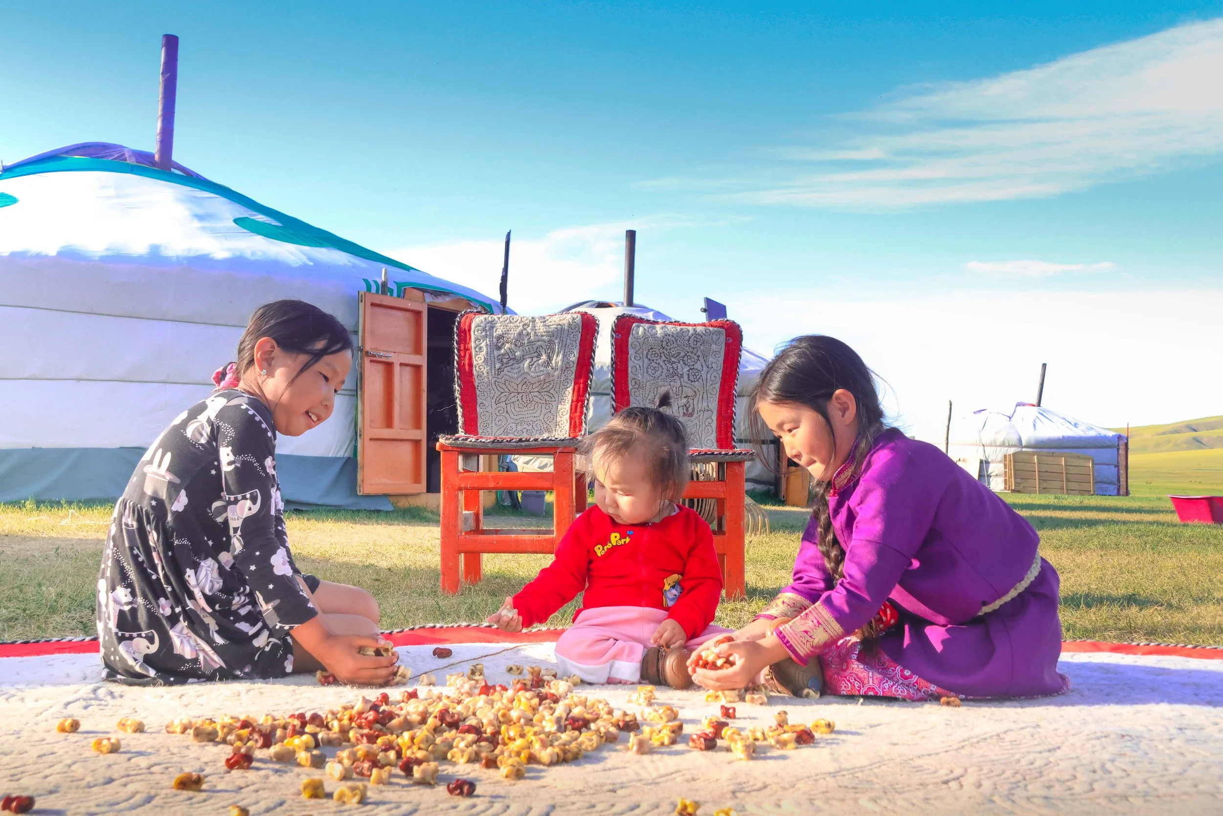 Children at Mongolian Ger