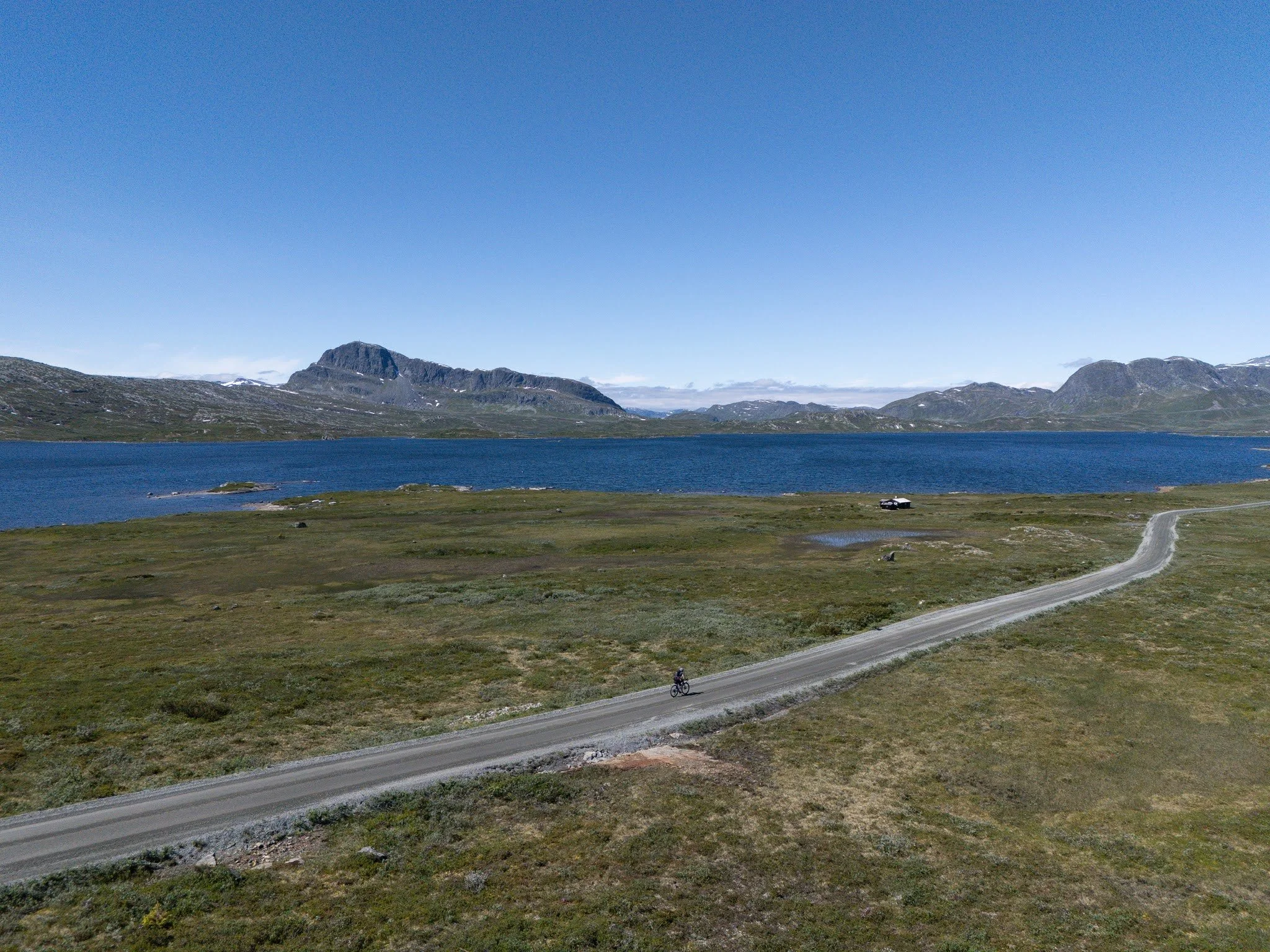 Long gravel road in Norway