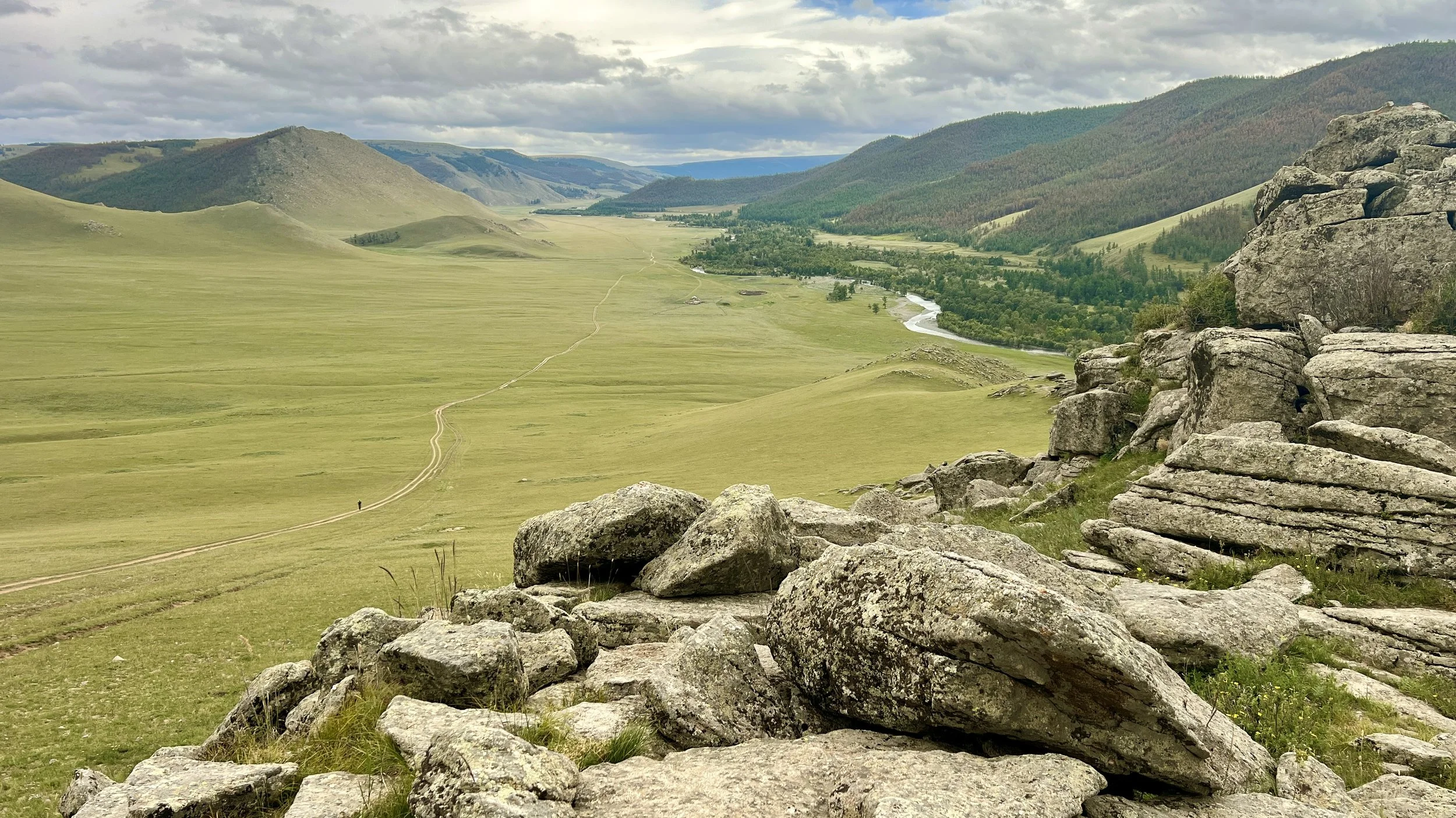 Vast view of the steppe in Mongolia