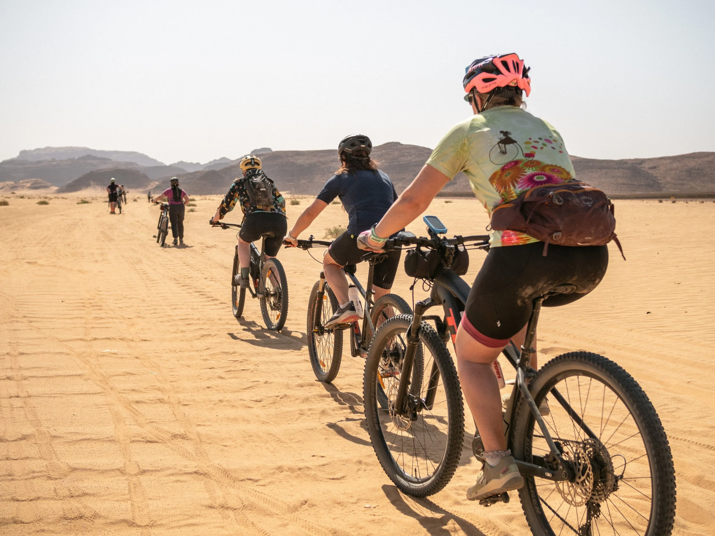 women cycling in Jordan