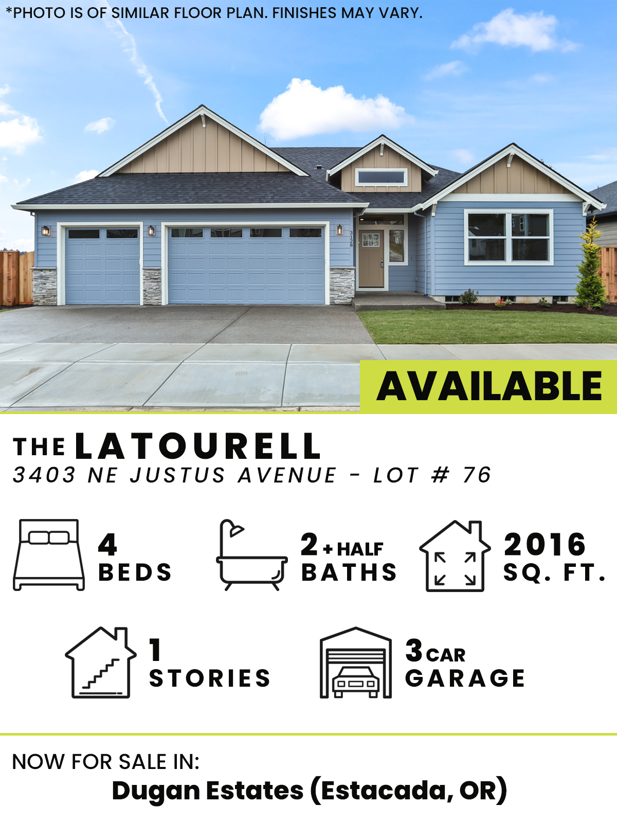  Dugan Estates  4  2,Half  1  3  2016 