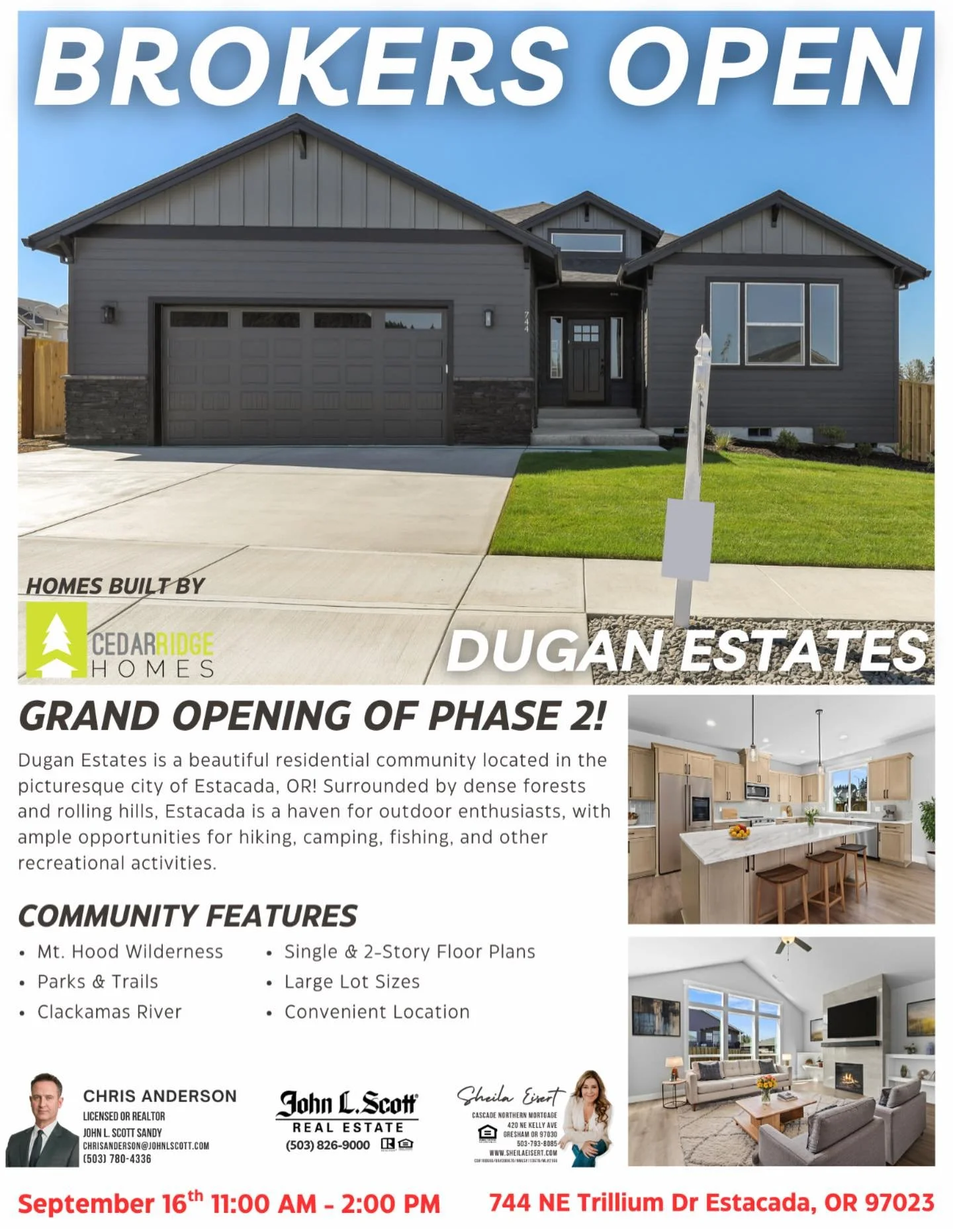 ‼️ Beautiful homes, music, prizes, and some wonderful people ‼️
Come join us at the Dugan Estates Phase 2 Grand Opening! 🏡💚
📍 Dugan Estates (Estacada, OR)
📆 Tuesday, Sept 16th | 11a - 2p
Meet our team of realtors Autumn Baldwin @autumnbaldwin_