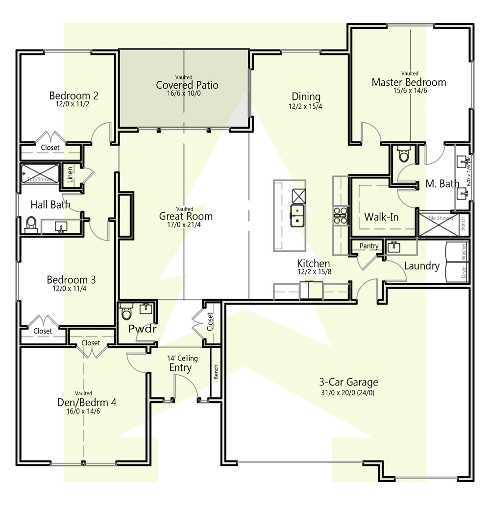 The Columbia Floor Plan — Cedar Ridge Homes