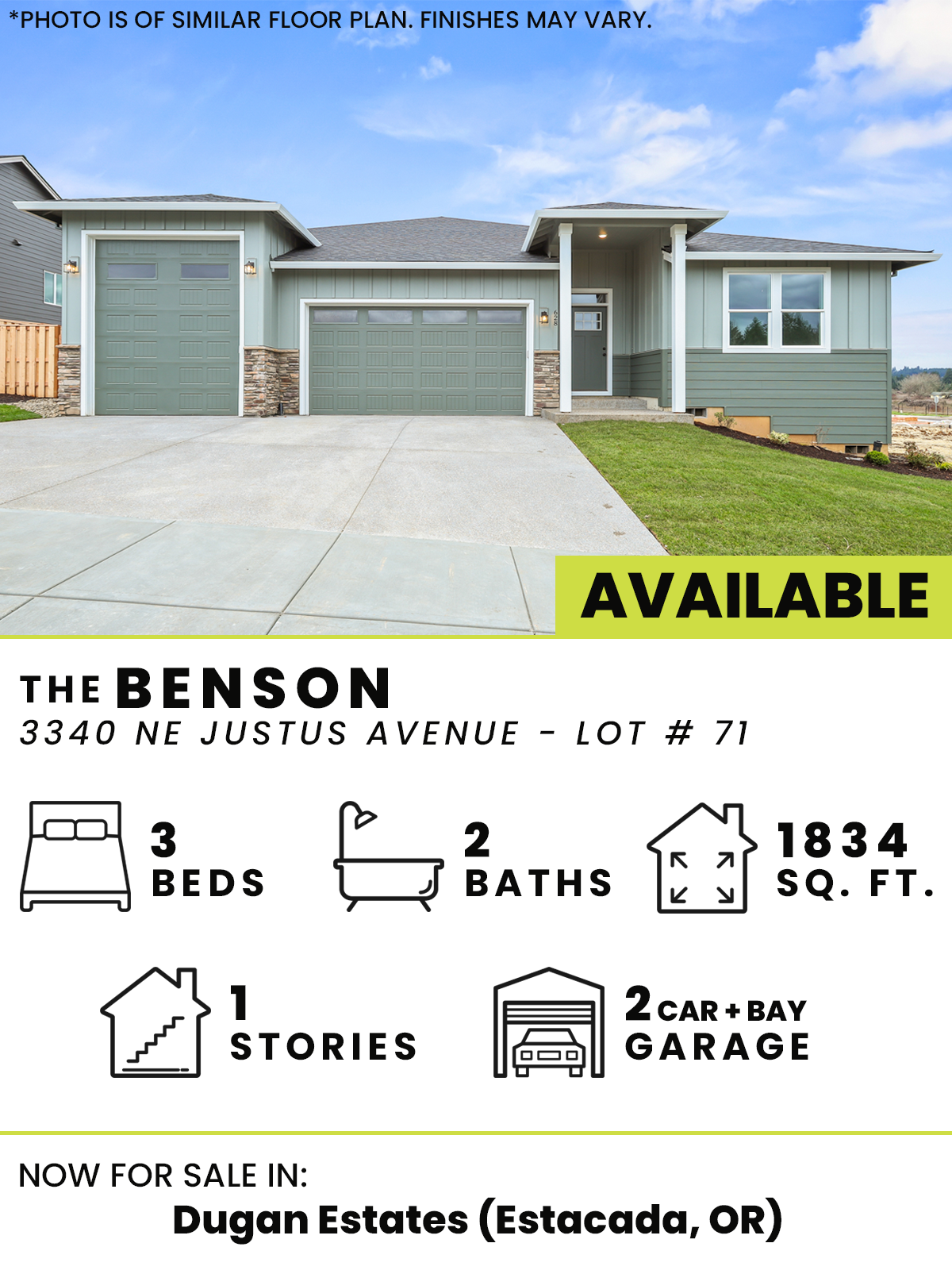  Dugan Estates  3  2  1  2,Bay  1834 