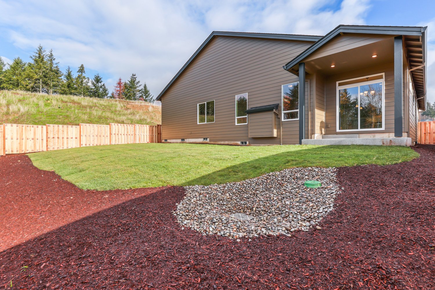 Back Yard, Grass, Fence, Rock side area, Patio.jpg