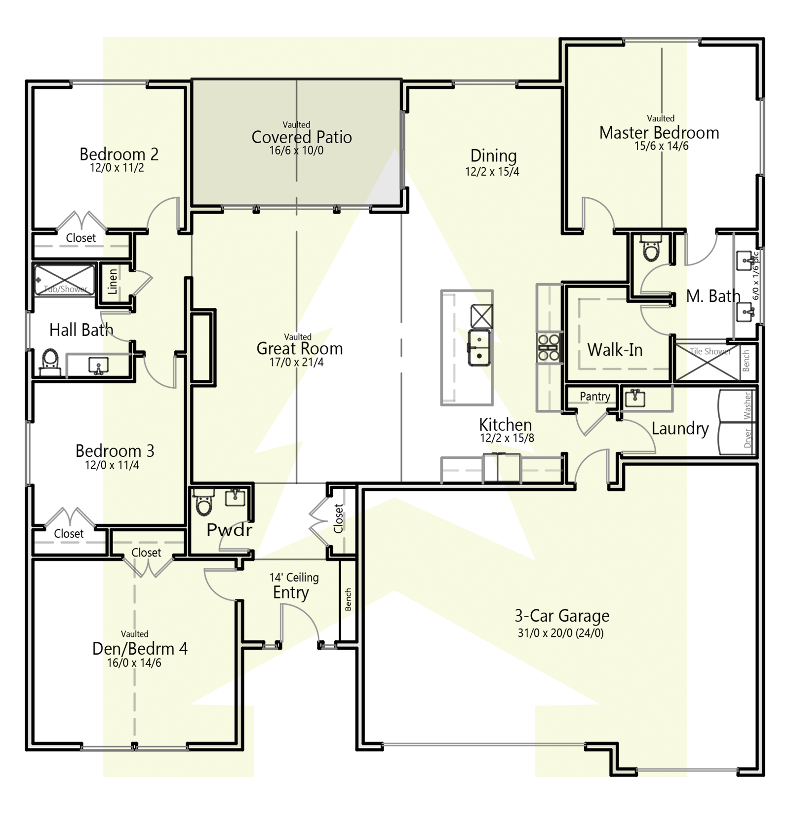 The Columbia Floor Plan — Cedar Ridge Homes