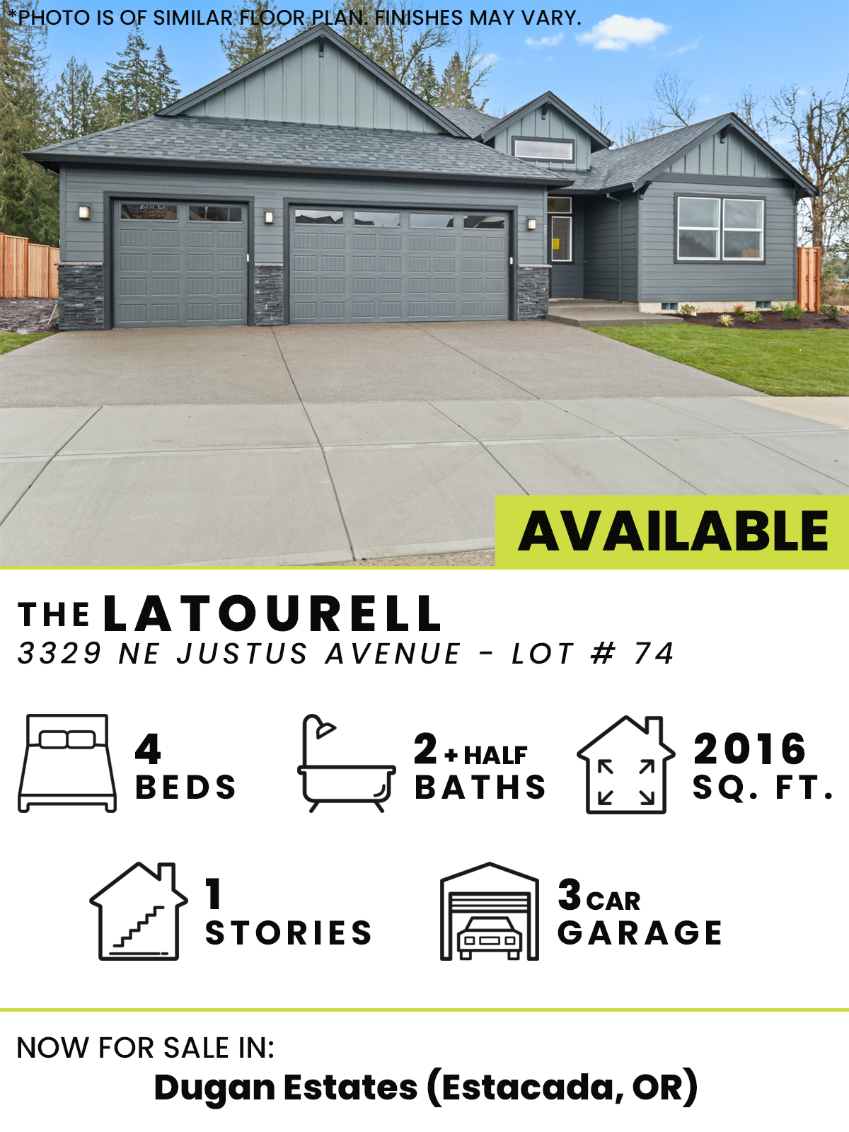  Dugan Estates  4  2,Half  1  3  2016 