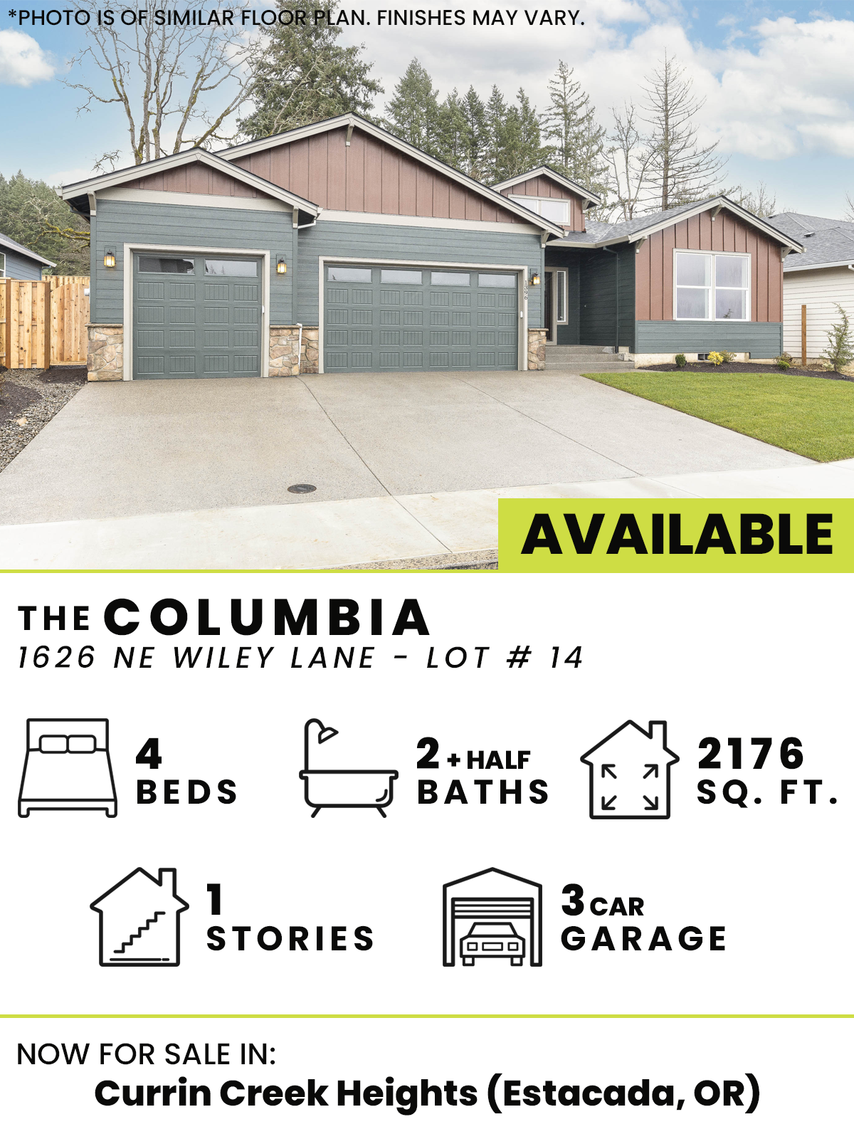  Currin Creek Heights  4  2, Half  1  3  2176 