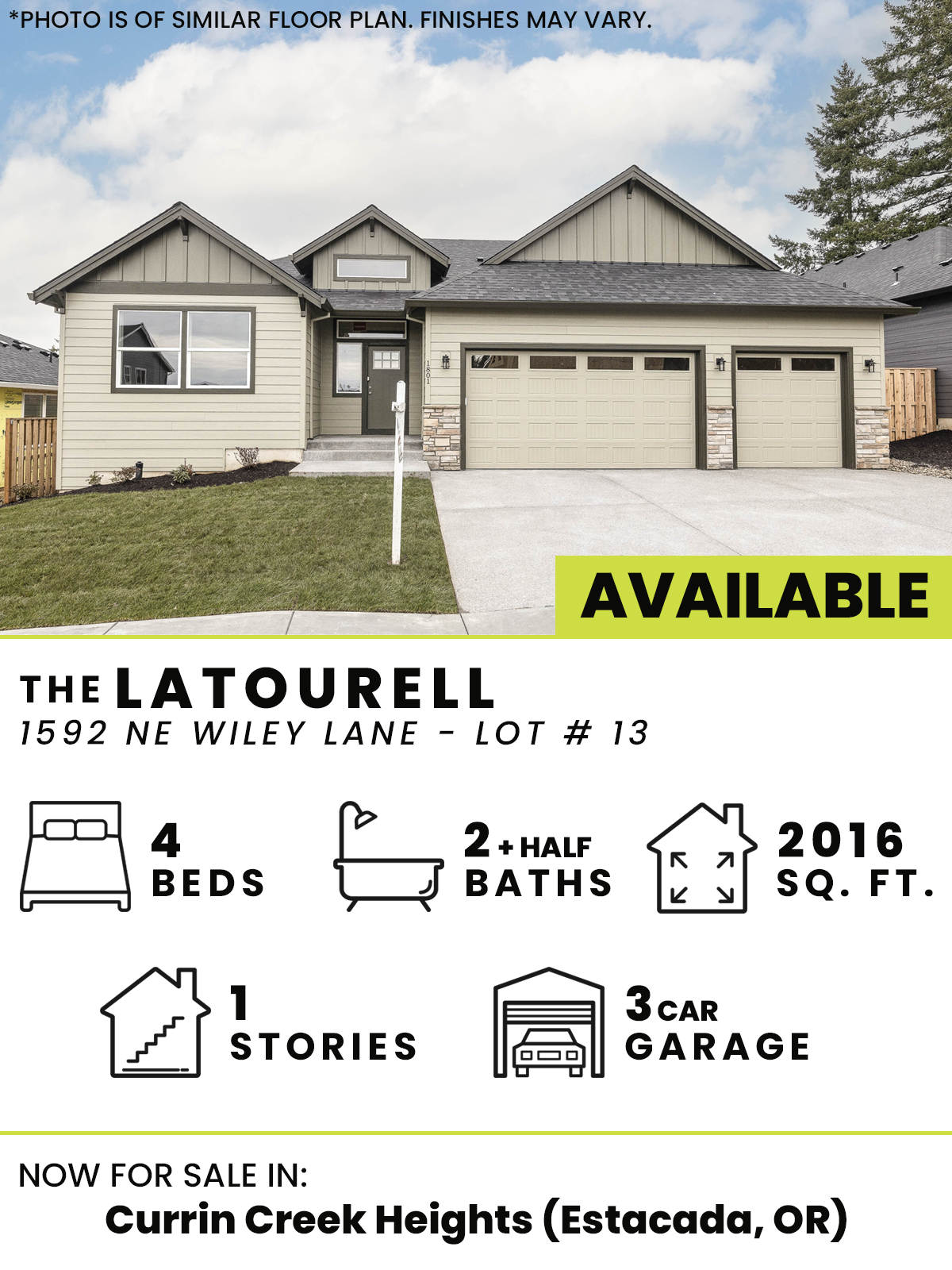  Currin Creek Heights  4  2,Half  1  3  2016 