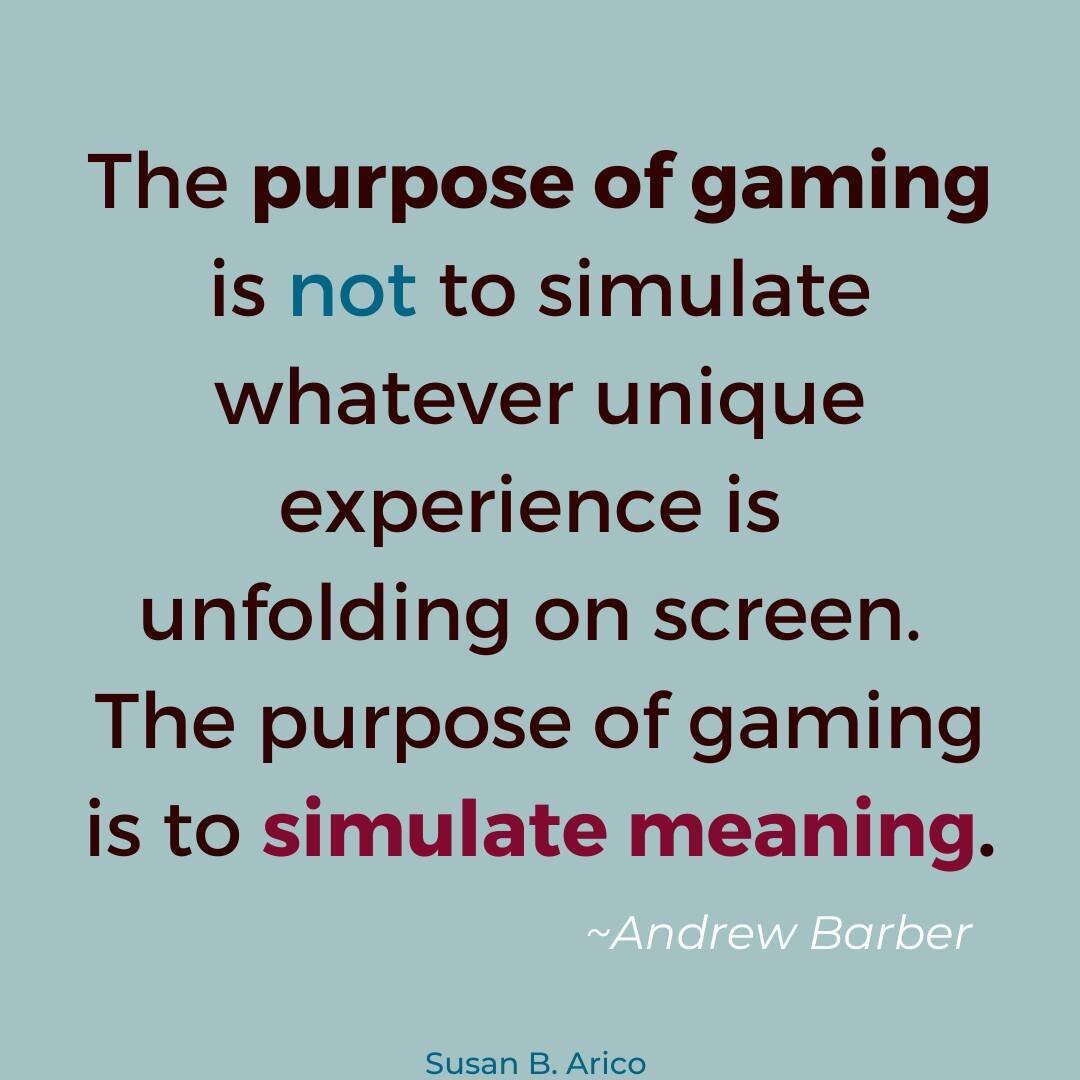 Andrew Barber's &quot;Gaming and the Metaverse&quot; is one of the best pieces I've seen on the topic anywhere.⁠
He's a high school English teacher.⁠
And a gamer.⁠
⁠
&quot;The primary questions they have used to navigate life are the consumer-based o