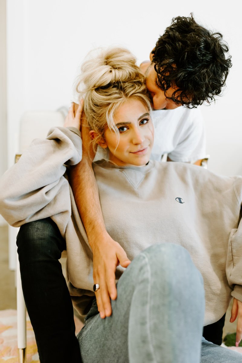 Couple Sitting At-Home Couples Session. Savannah Photographer Stephanie Cintron