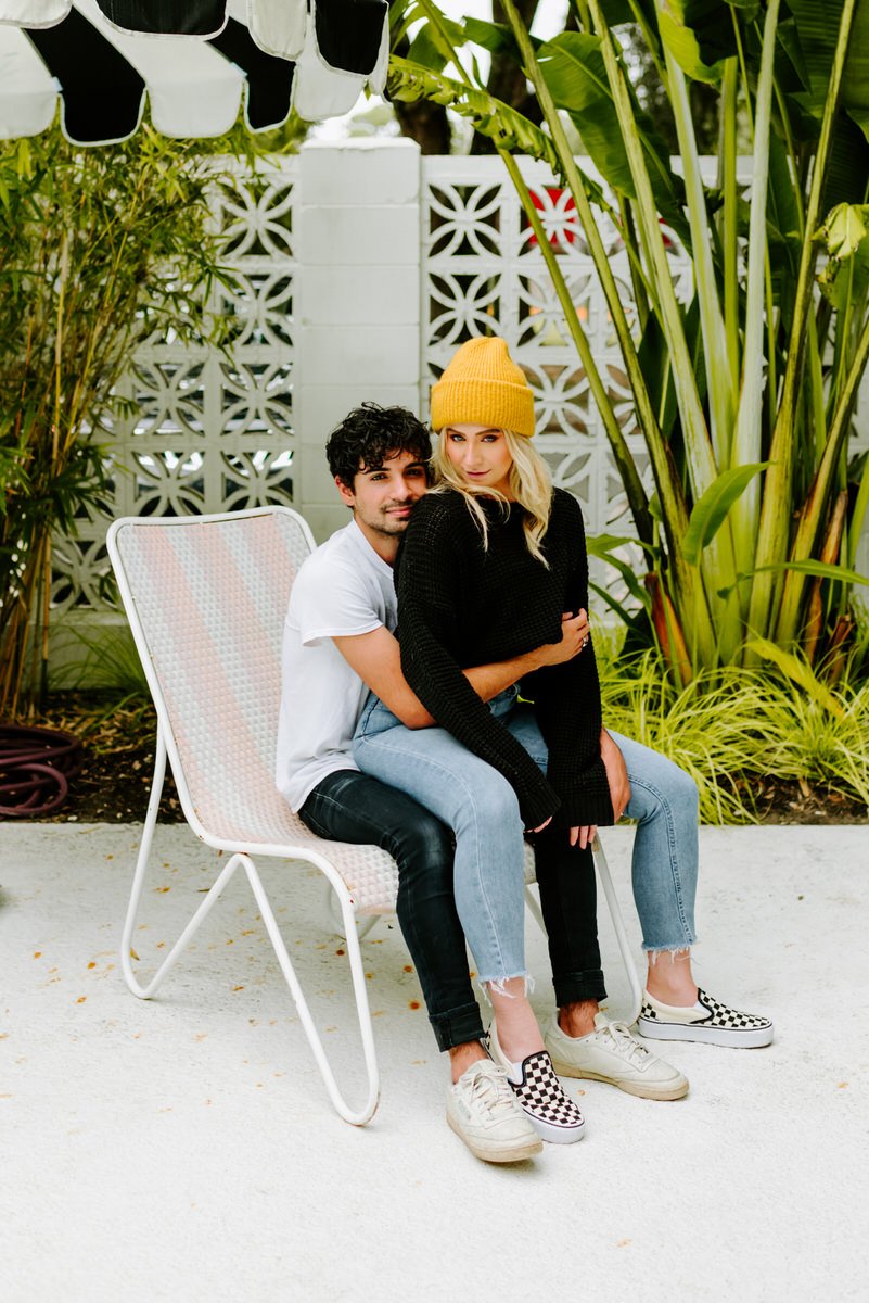 Retro Poolside Couples Session