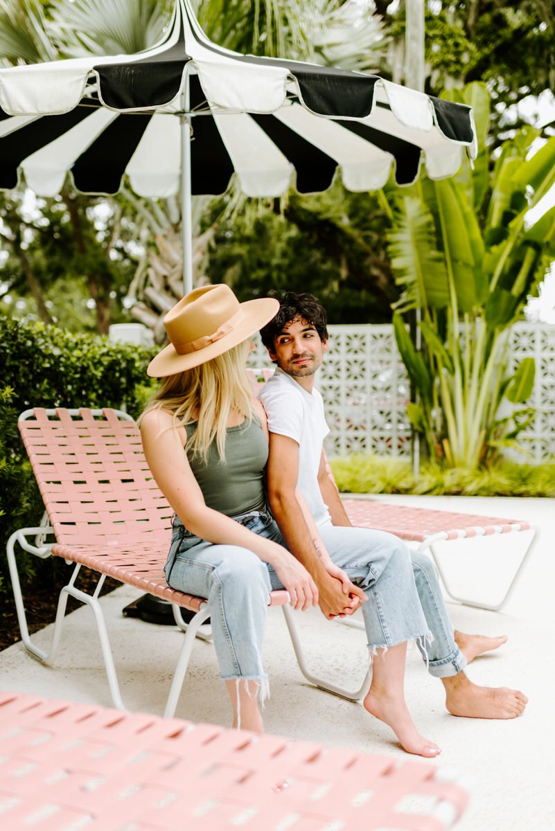 Retro Poolside Couples Session