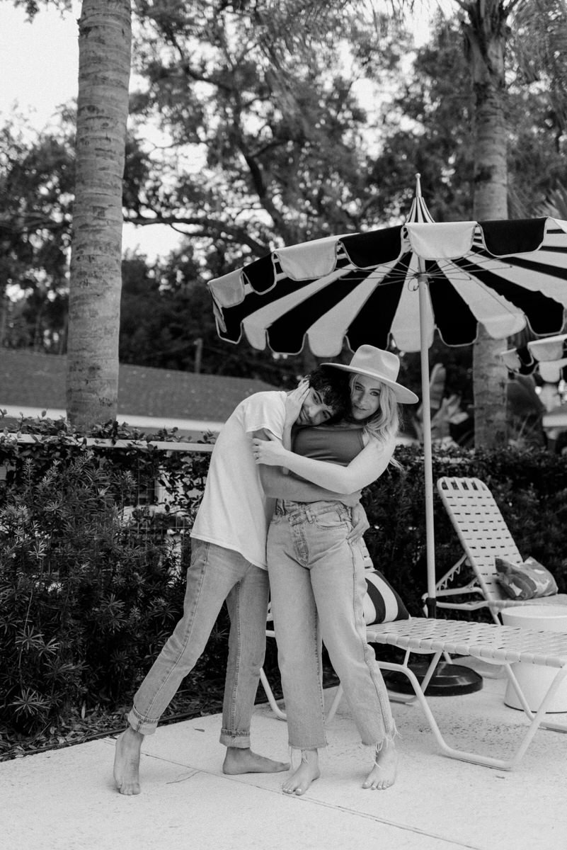 Retro Poolside Couples Session