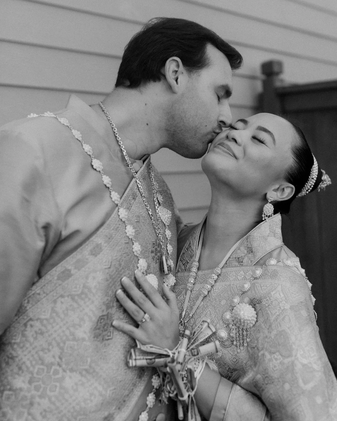 A beautiful fusion of two lives coming together as one. Embracing Laotian culture, Natalie and Chet celebrated with family and friends a traditional Baci ceremony. A traditional Baci ceremony involves the tying of a white cotton string around the cou