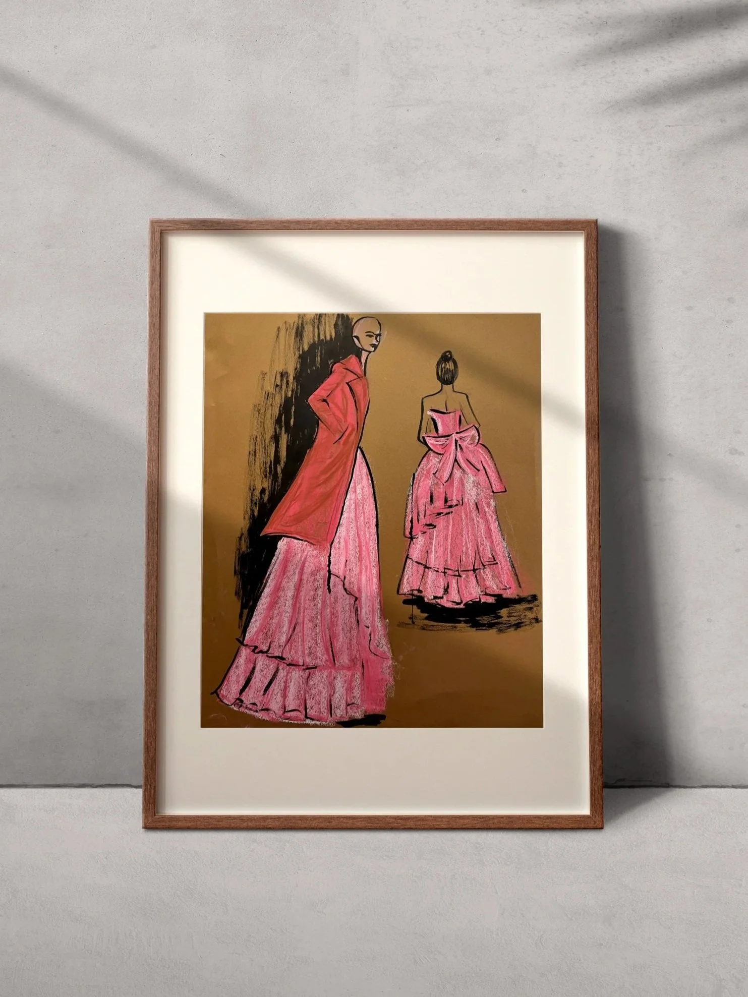 Chalk Pastel and Ink on Paper 18x24 in