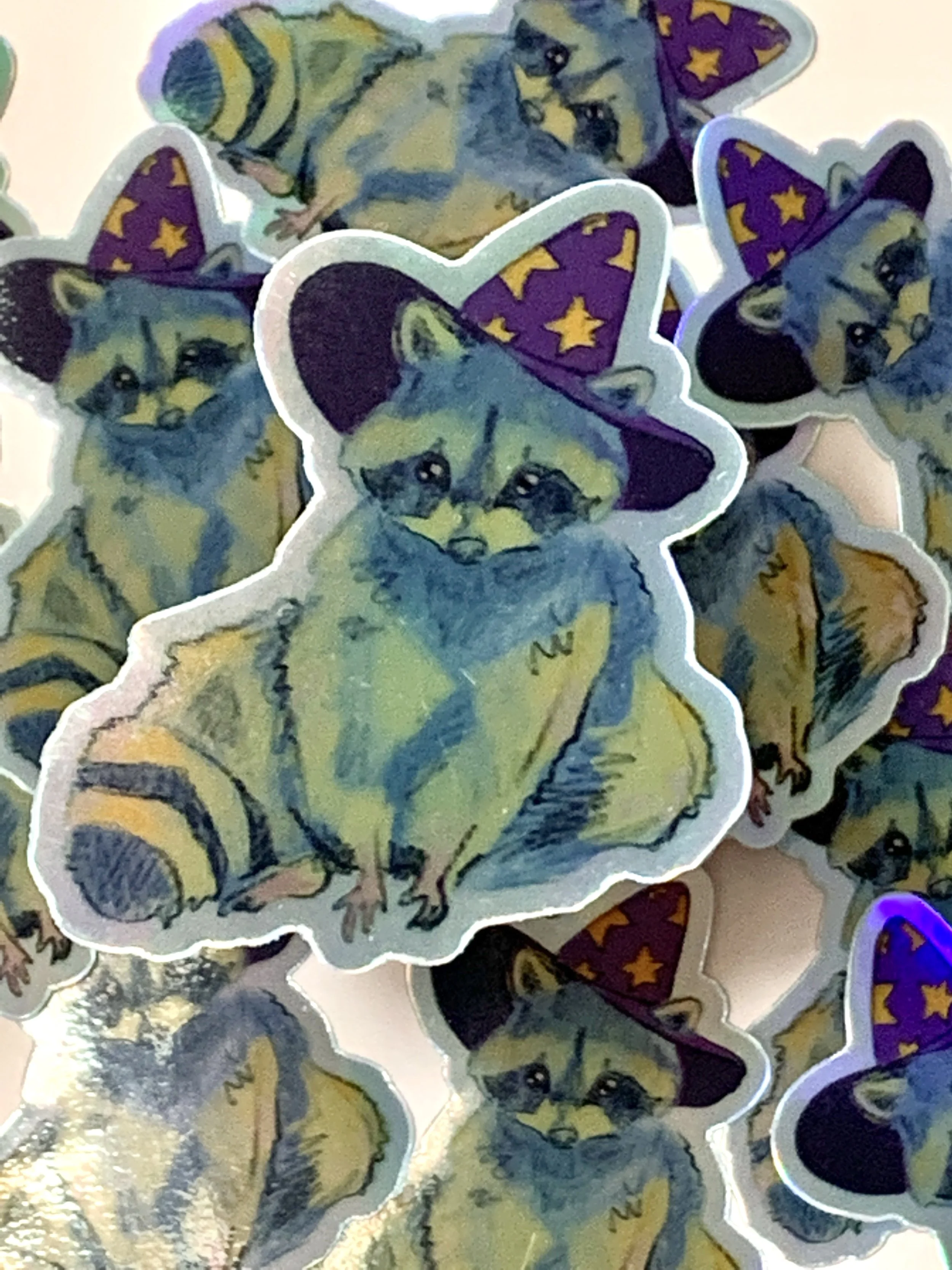Racoon Wizard Sticker
