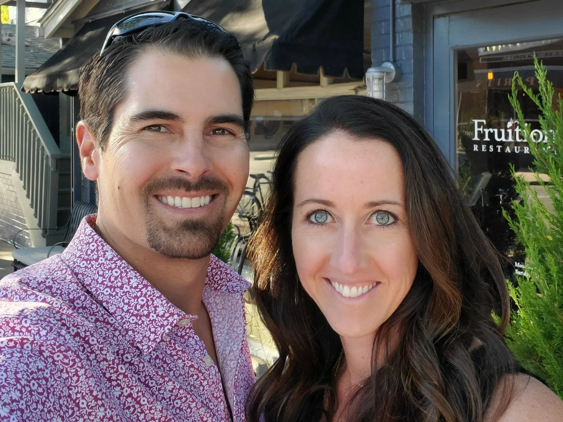 Spencer and Kristina at a nice dinner out in Denver