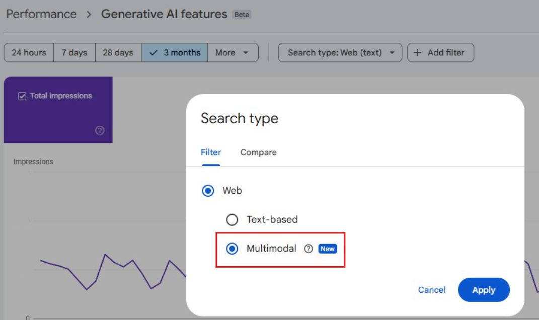 Multimodal search in google search console generative ai