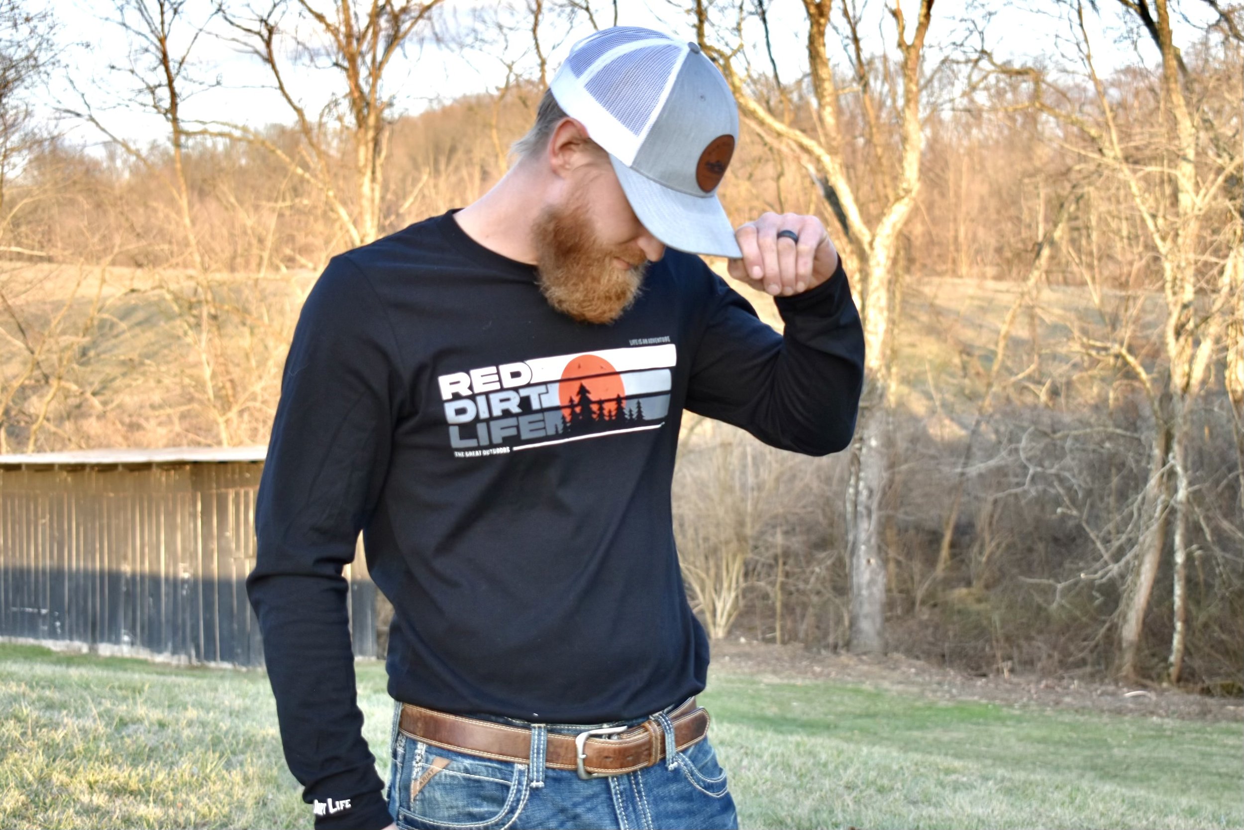 Red Dirt Life front with hat .jpg